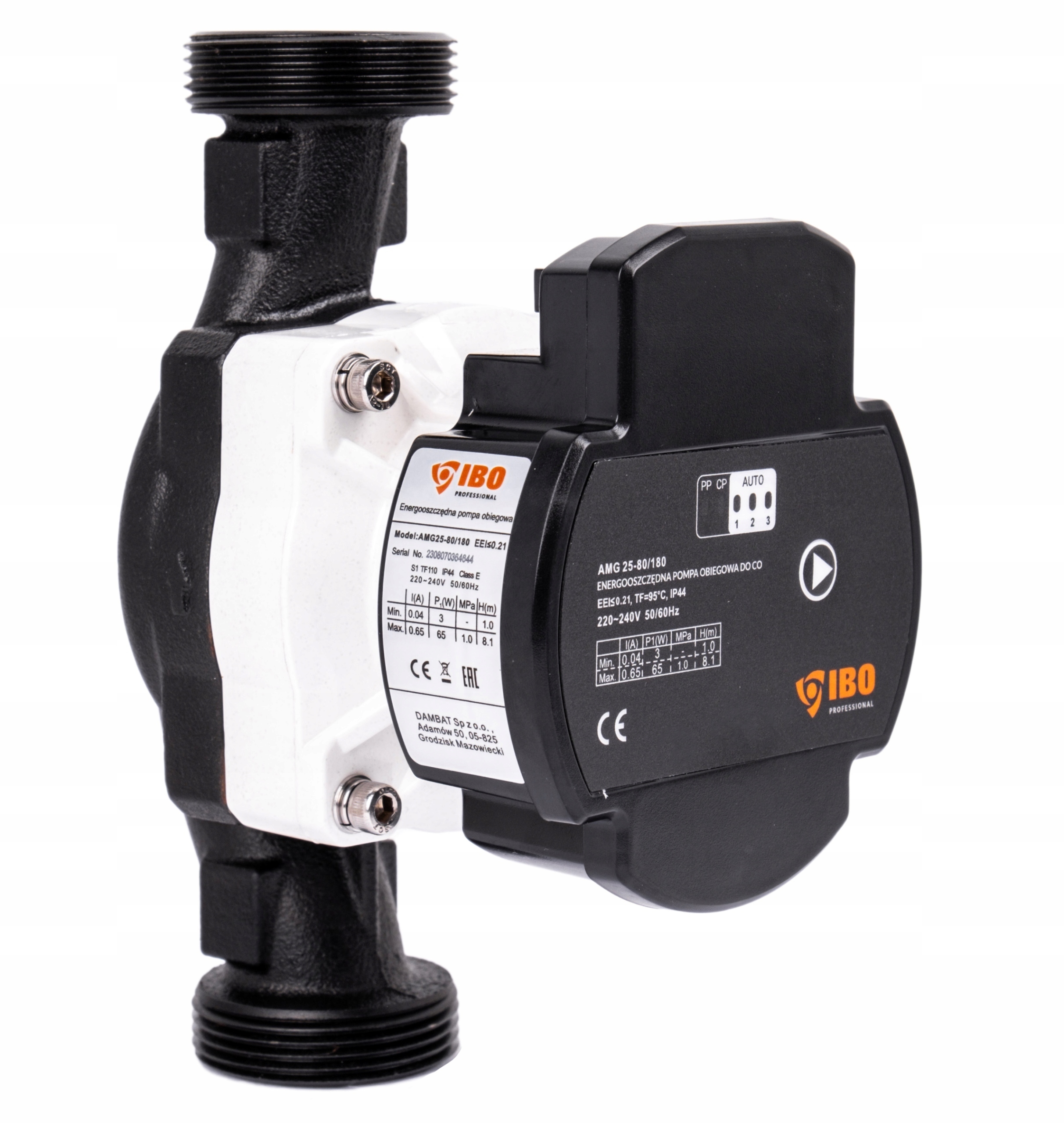 POMPA OBIEGOWA ELEKTRONICZNA IBO AMG ENERGOOSZCZĘDNA 25/80/180 PWM