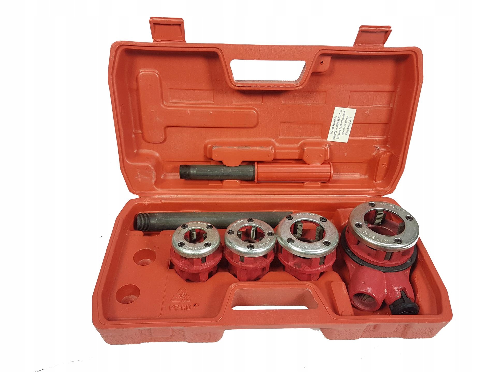GWINTOWNICA DO RUR ELEMENTY ZESTAW NARZYNEK 1-1/4", 1", 3/4", 1/2" NARZYNKA
