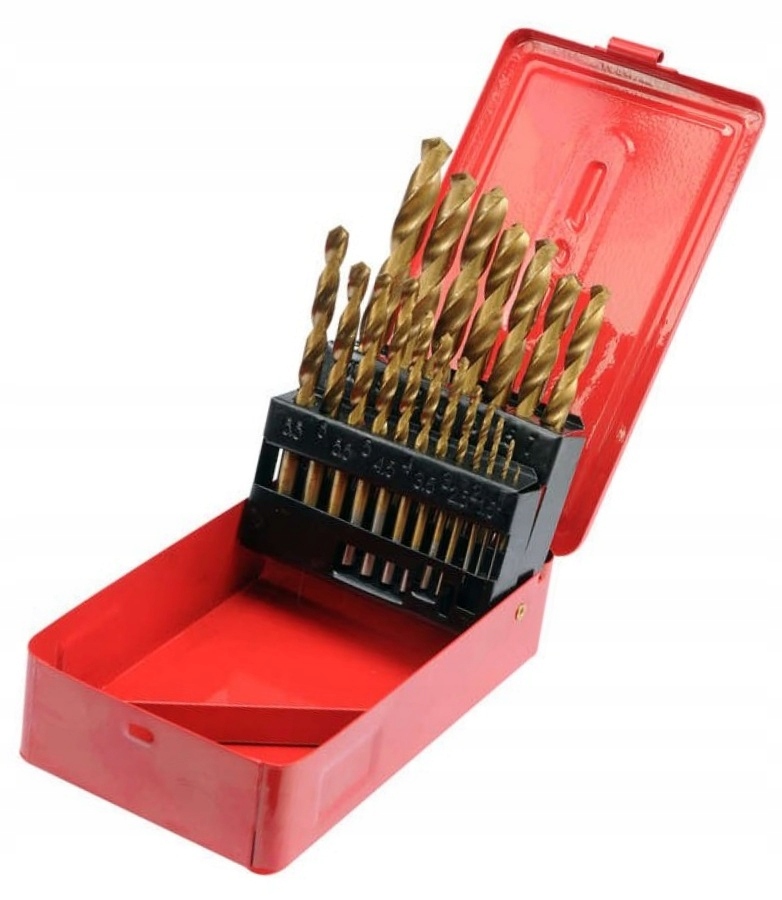 STHOR WIERTŁA TYTANOWE DO METALU YATO 1-10mm 19 SZTUK ZE STALI HSS 22330