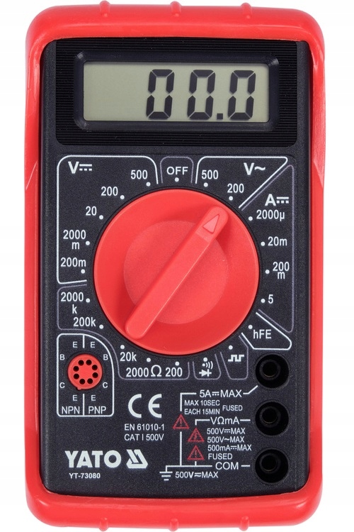 YATO MULTIMETR RĘCZNY CYFROWY MIERNIK BUZER Z WYŚWIETLACZEM LCD YT-73080