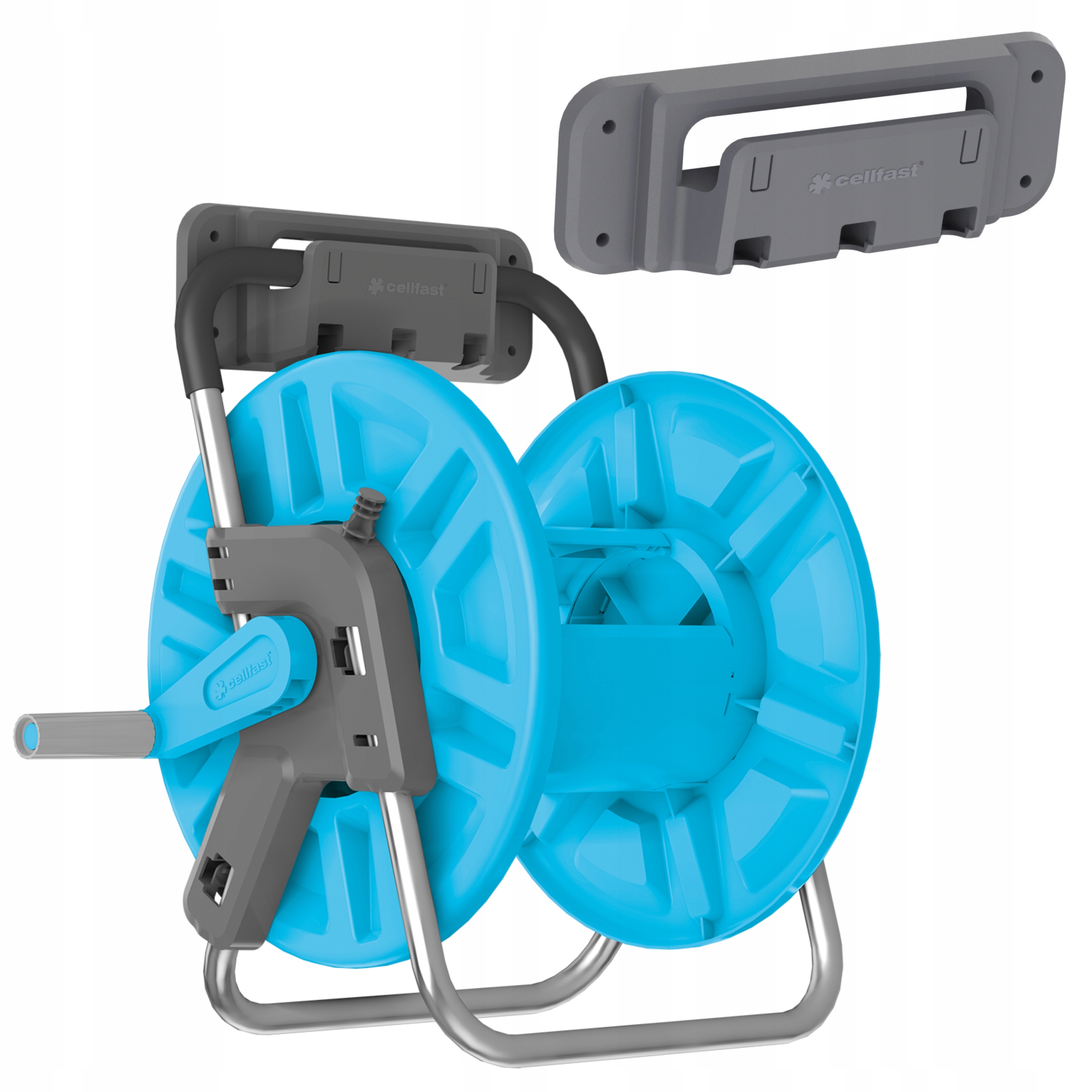 CELLFAST ZESTAW STOJAK WÓZEK BĘBEN STATYW NA WĄŻ OGRODOWY + WIESZAK 55-151