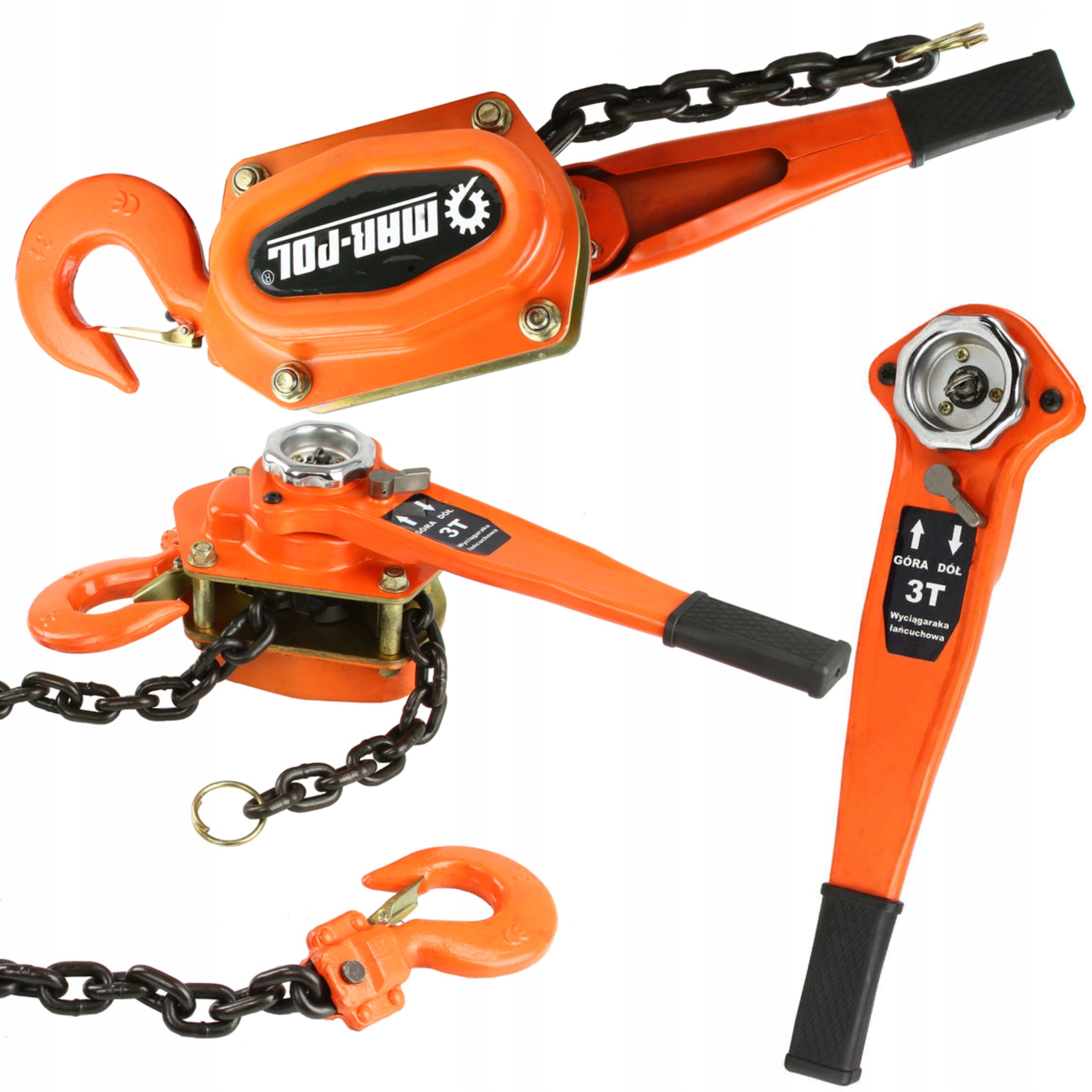 MAR-POL WCIĄGARKA ŁAŃCUCHOWA Z GRZECHOTKĄ 1500KG 1,5T KIFOR RUKCUG M80749
