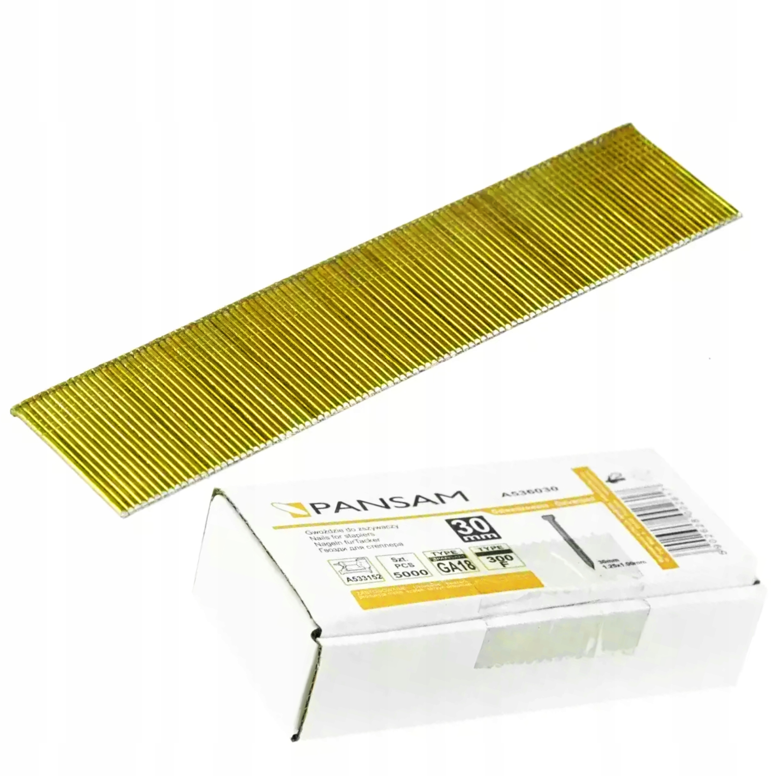 PANSAM GWOŹDZIE DO ZSZYWACZA GWOŹDZIARKI TYP300 DŁ. 30 MM 5000 SZT A536030