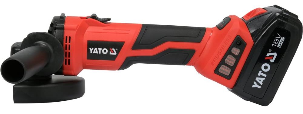 YATO SZLIFIERKA KĄTOWA 125MM BEZSZCZOTKOWA 18V +4Ah REGULACJA OBR. WOLNY ST