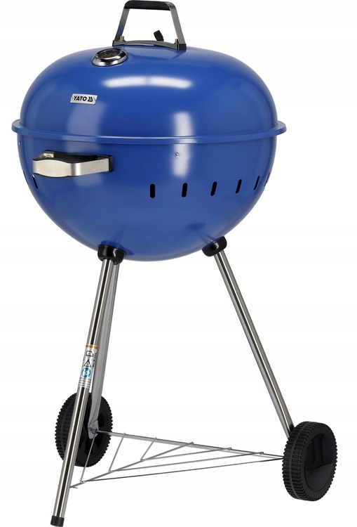GRILL OGRODOWY WĘGLOWY OKRĄGŁY Z POKRYWĄ RUSZT XXL KÓŁKA POKRYWA 54CM 20302