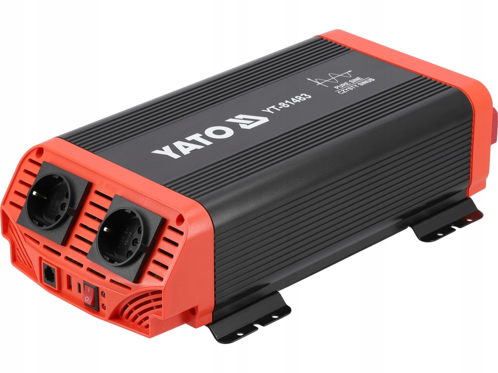 YATO PRZETWORNICA NAPIĘCIA PRĄDU STAŁEGO 12/230V 1000W USB-C CZYSTY SINUS