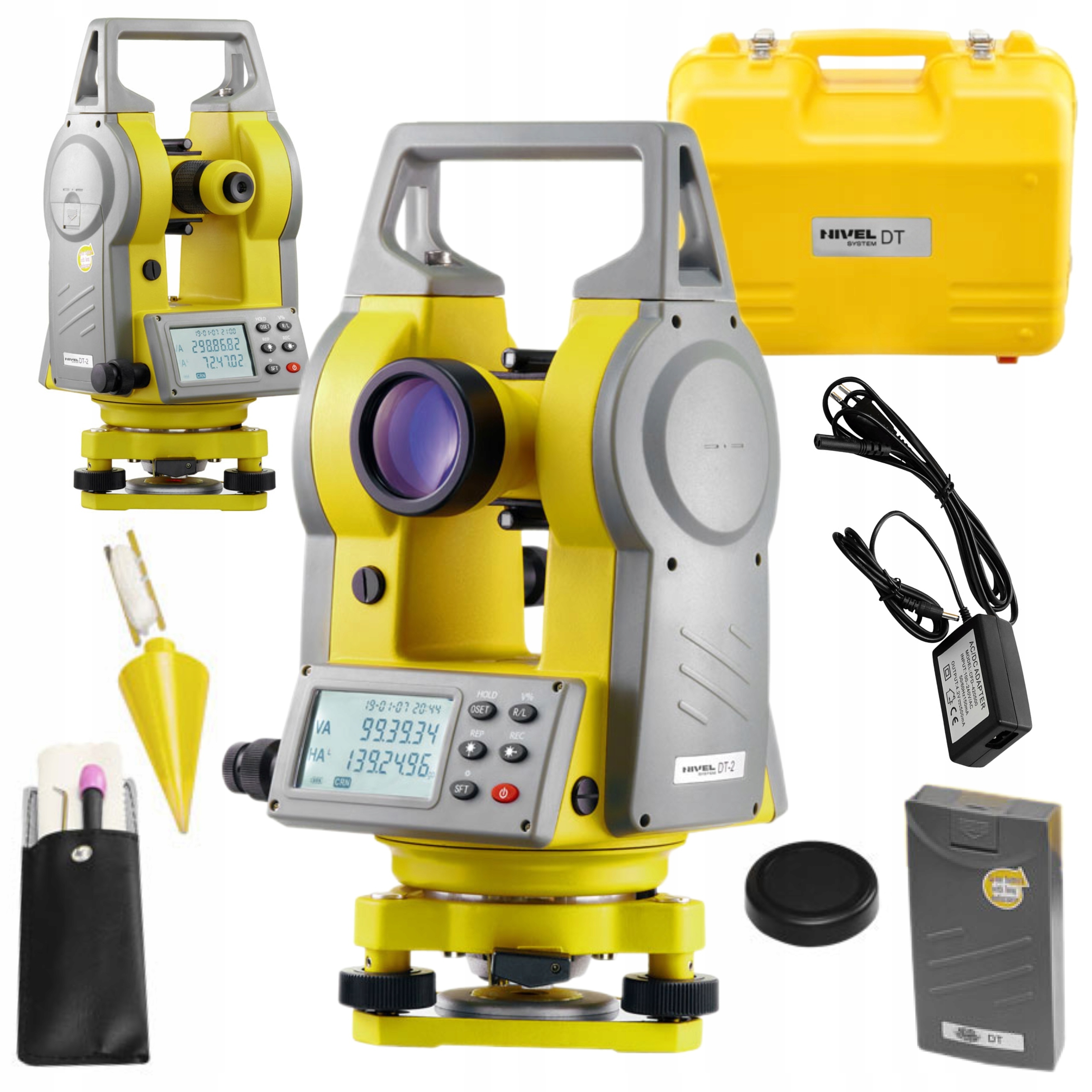 NIVEL SYSTEM TEODOLIT ELEKTRONICZNY 30xOPTYK IPX6 WALIZKA DT-2 +STATYW SJJ1