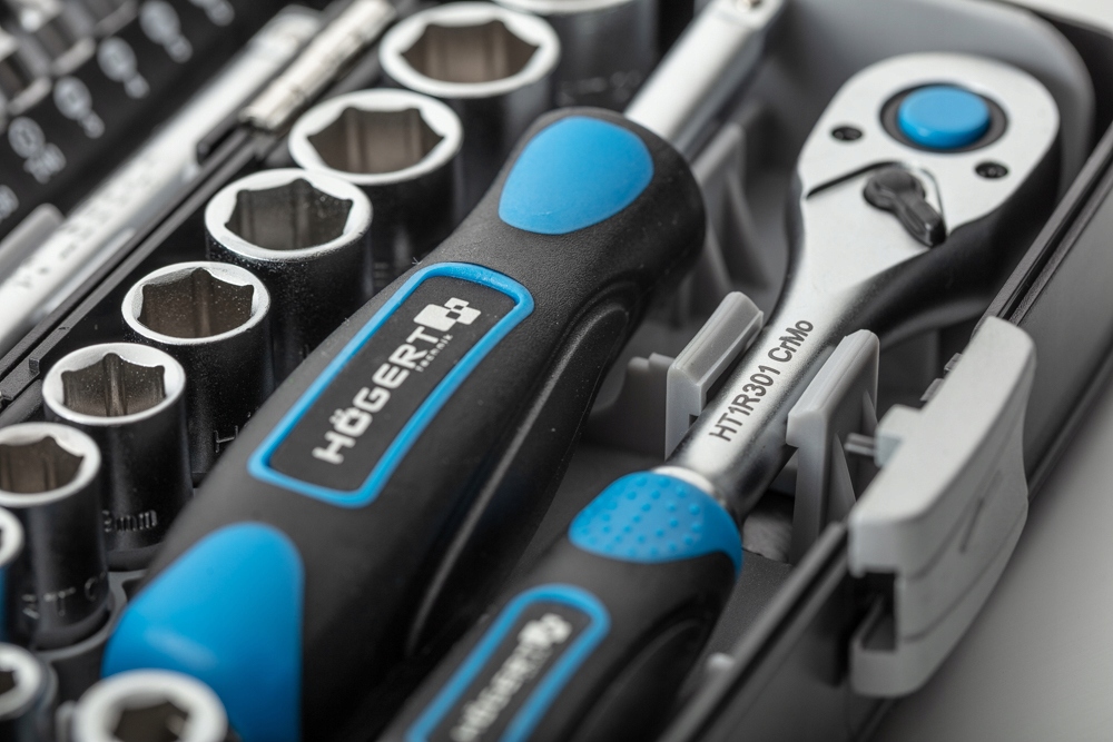 HOGERT ZESTAW NASADKI BITY KLUCZE NASADOWE KOMPLET KLUCZY NASADOWYCH 38szt.