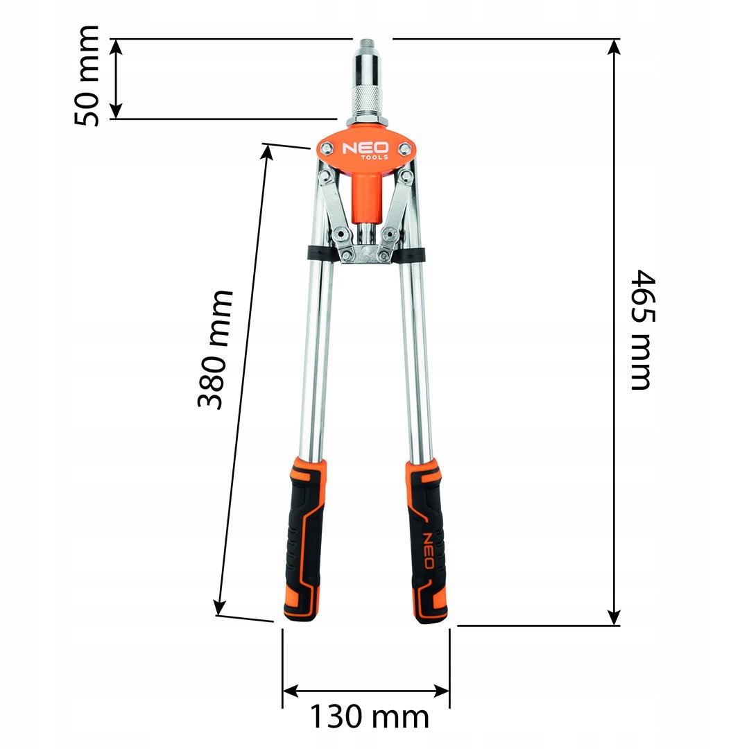 NEO NITOWNICA CZOŁOWA DO NITÓW STALOWE ALUMINIOWE 3.2/4.0/4.8/6.0/6.4mm