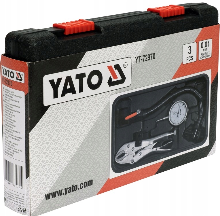 YATO ZESTAW DO SPRAWDZANIA POMIARU BICIA TARCZ HAMULCOWYCH YT-72970