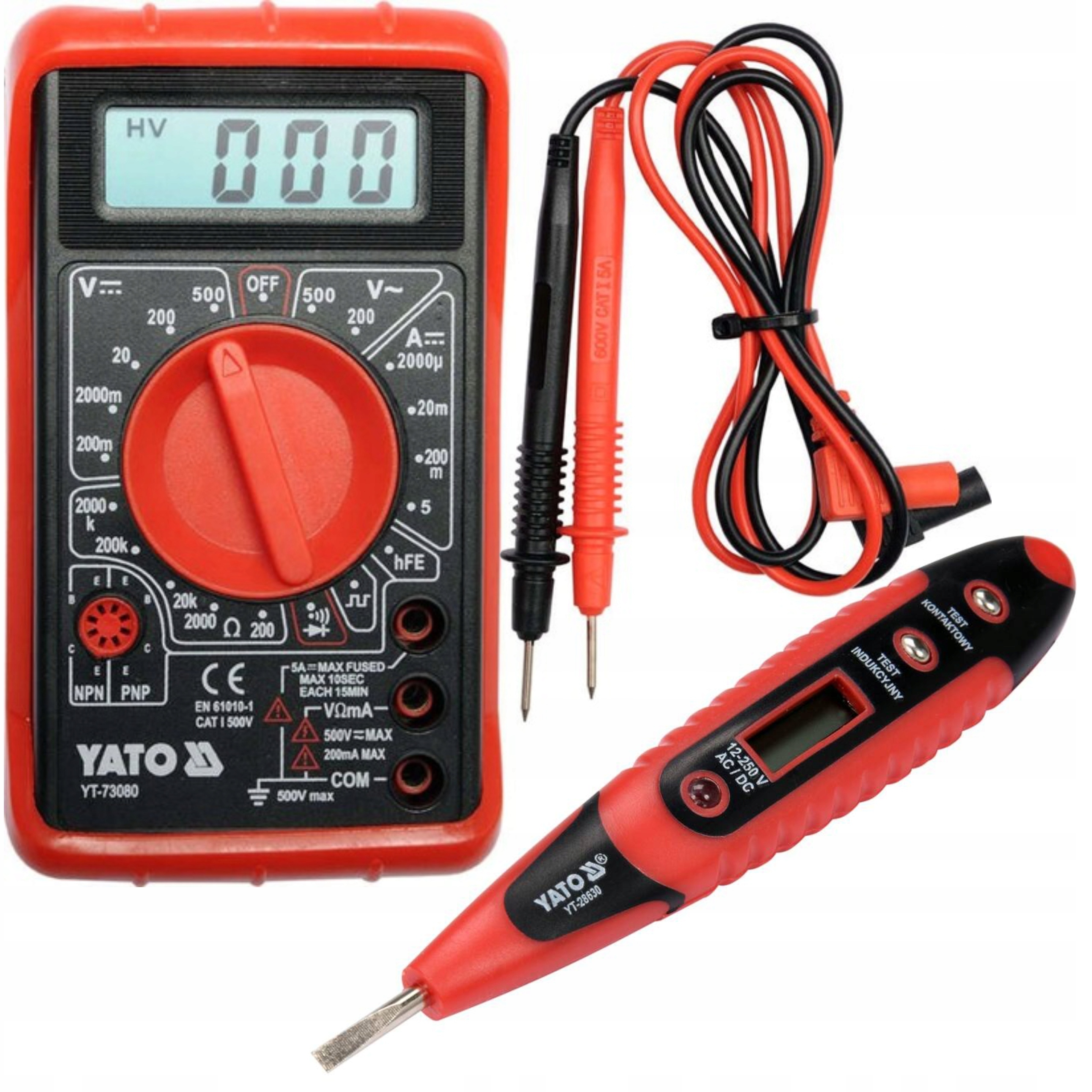 YATO MULTIMETR MIERNIK CYFROWY BUZER YT-73080 + WSKAŹNIK LCD YT-28630