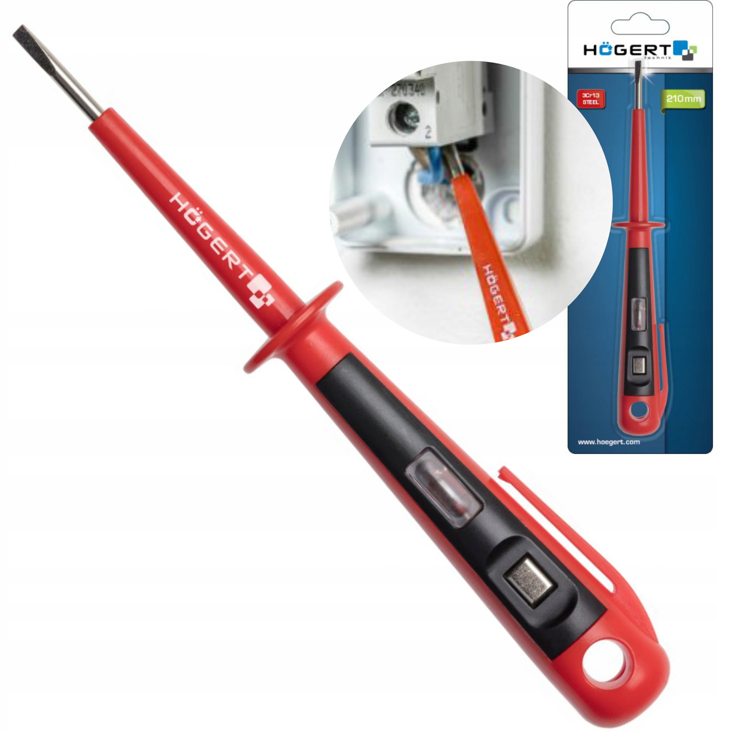 HOGERT PRÓBNIK NAPIĘCIA 100-500V 150 mm HT1S981
