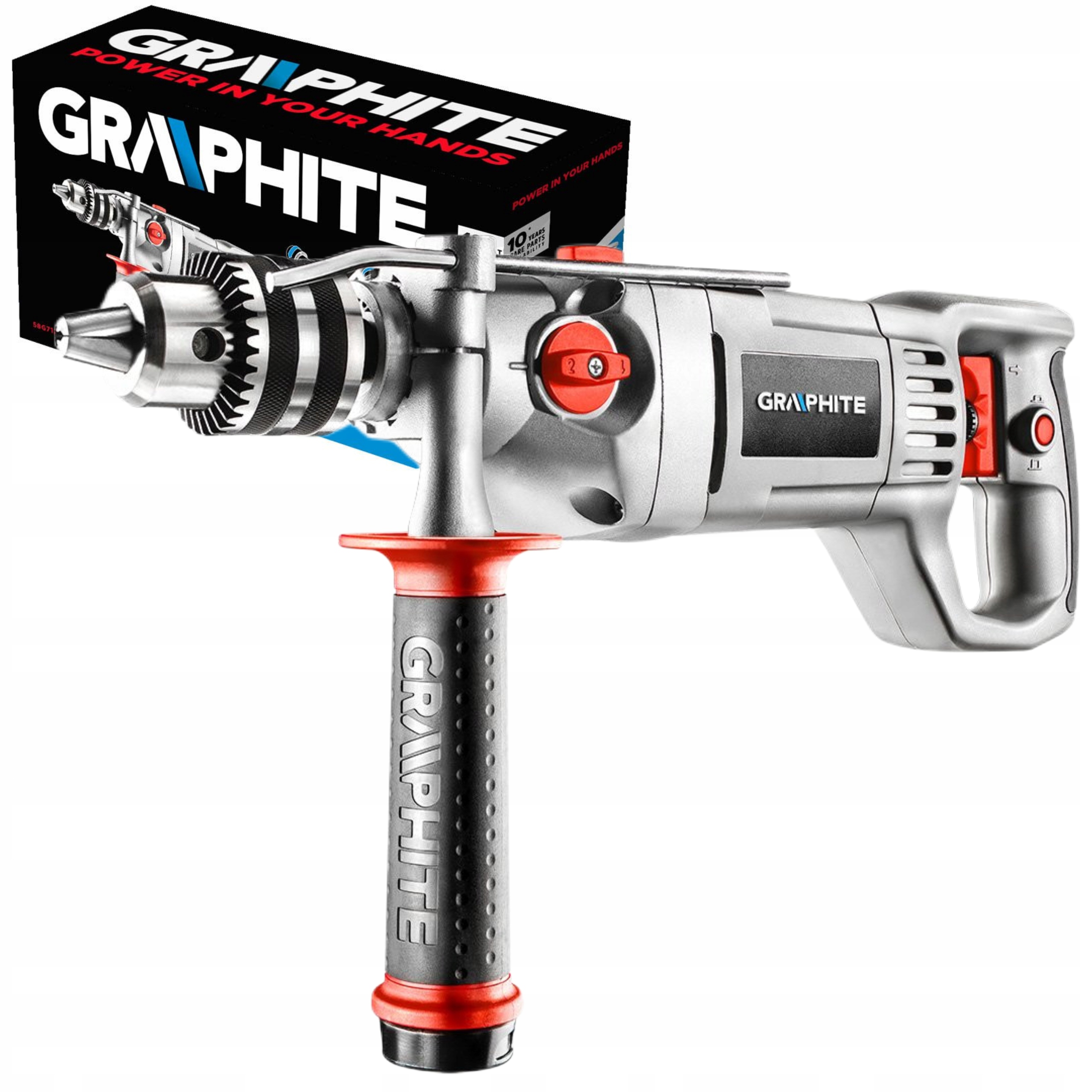 GRAPHITE WIERTARKA UDAROWA 1050W UCHWYT KLUCZ 16 MM 2BIEGI REGULACJA 58G712