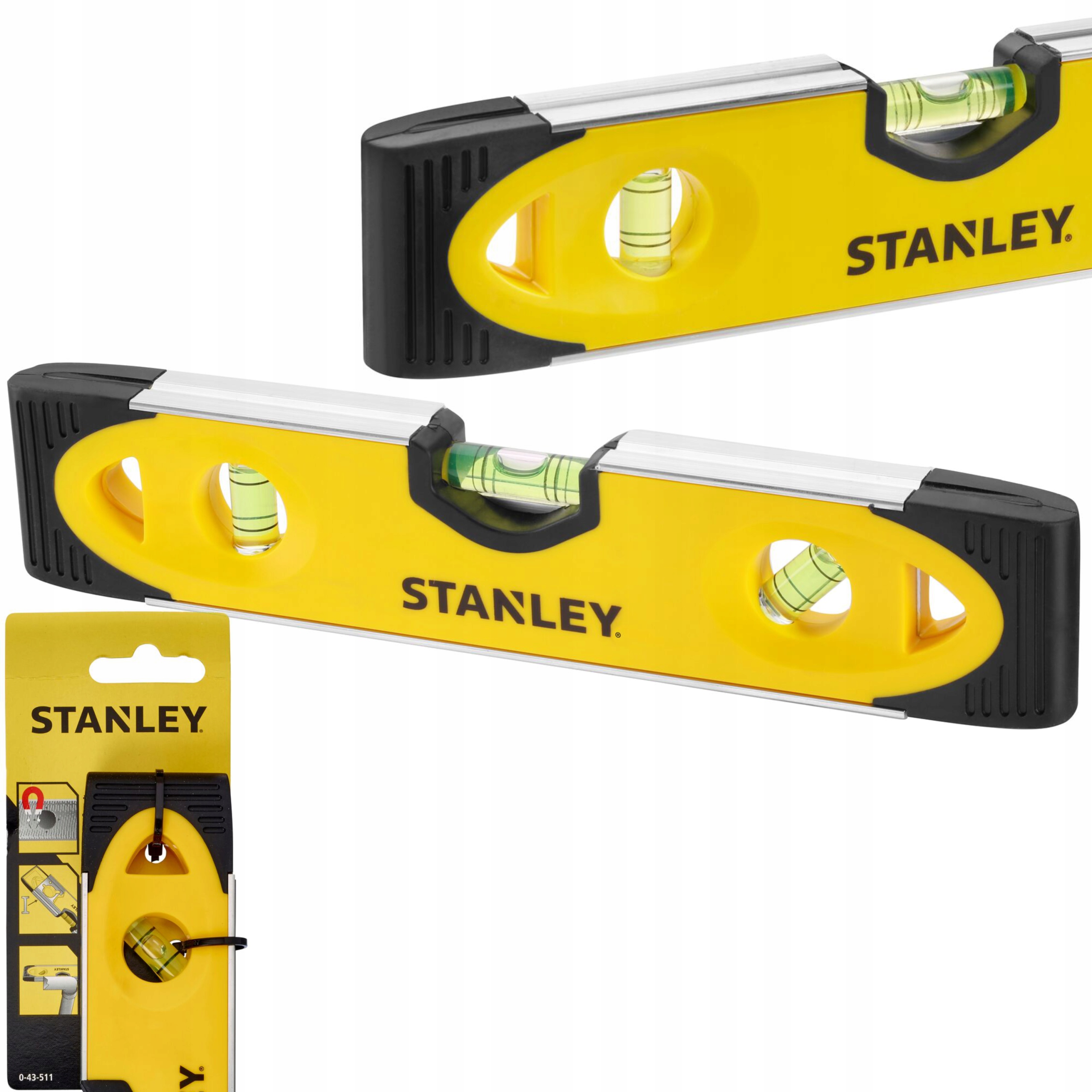 STANLEY POZIOMICA TORPEDO ALUMINIOWA WSTRZĄSOODPORNA MAGNET 250MM 0-43-511