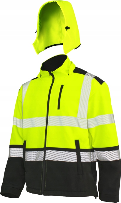 WODOODPORNA KURTKA ROBOCZA SOFTSHELL ROBOCZY Ciepła POLAR OSTRZEGAWCZA XXL