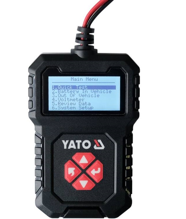 YATO ELEKTRONICZNY CYFROWY LCD TESTER AKUMULATORÓW SAMOCHODOWYCH 12V 2000A