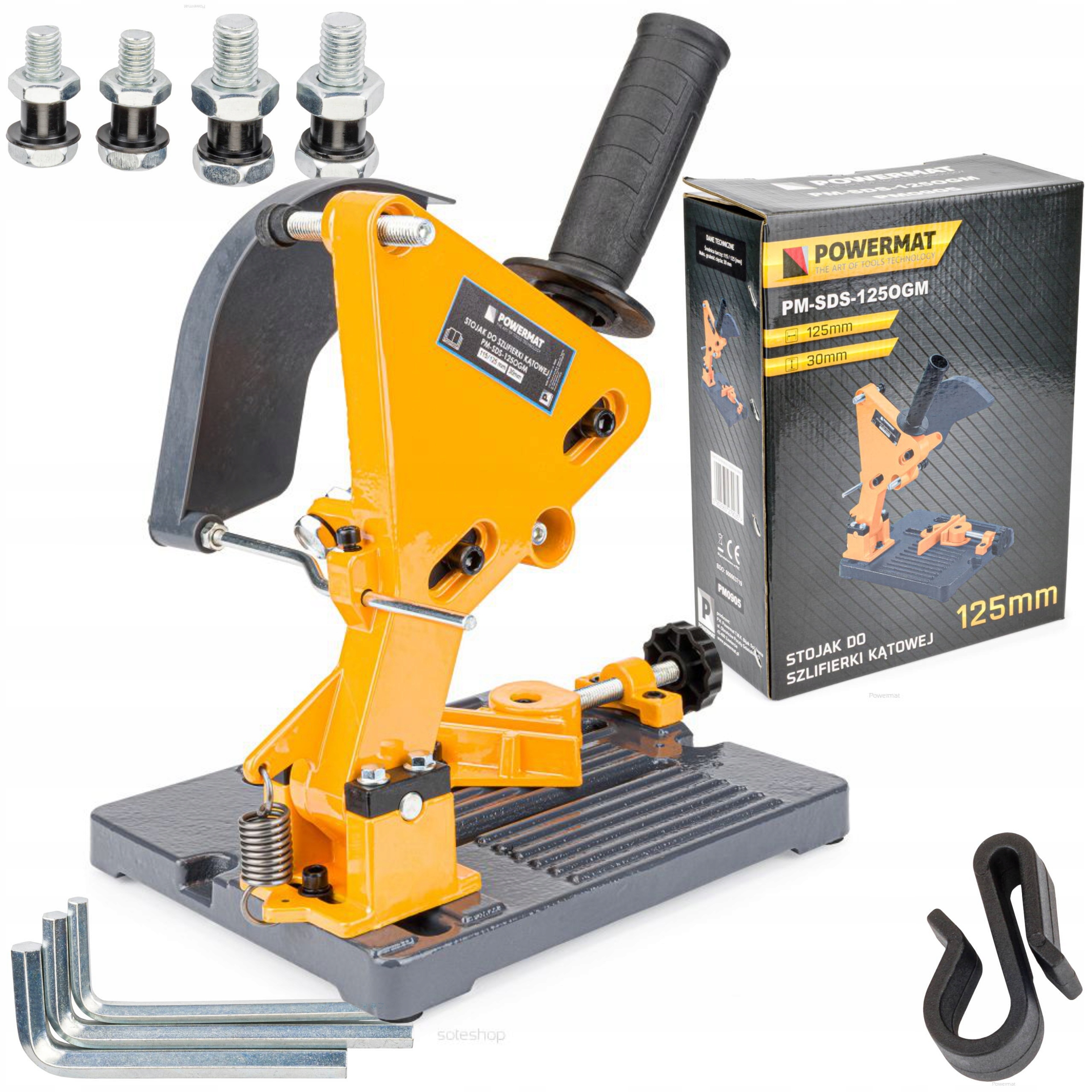 STOJAK SZLIFIERKI KĄTOWEJ STATYW UCHAWYT 115-125MM POWERMAT PM-SDS-125OGM