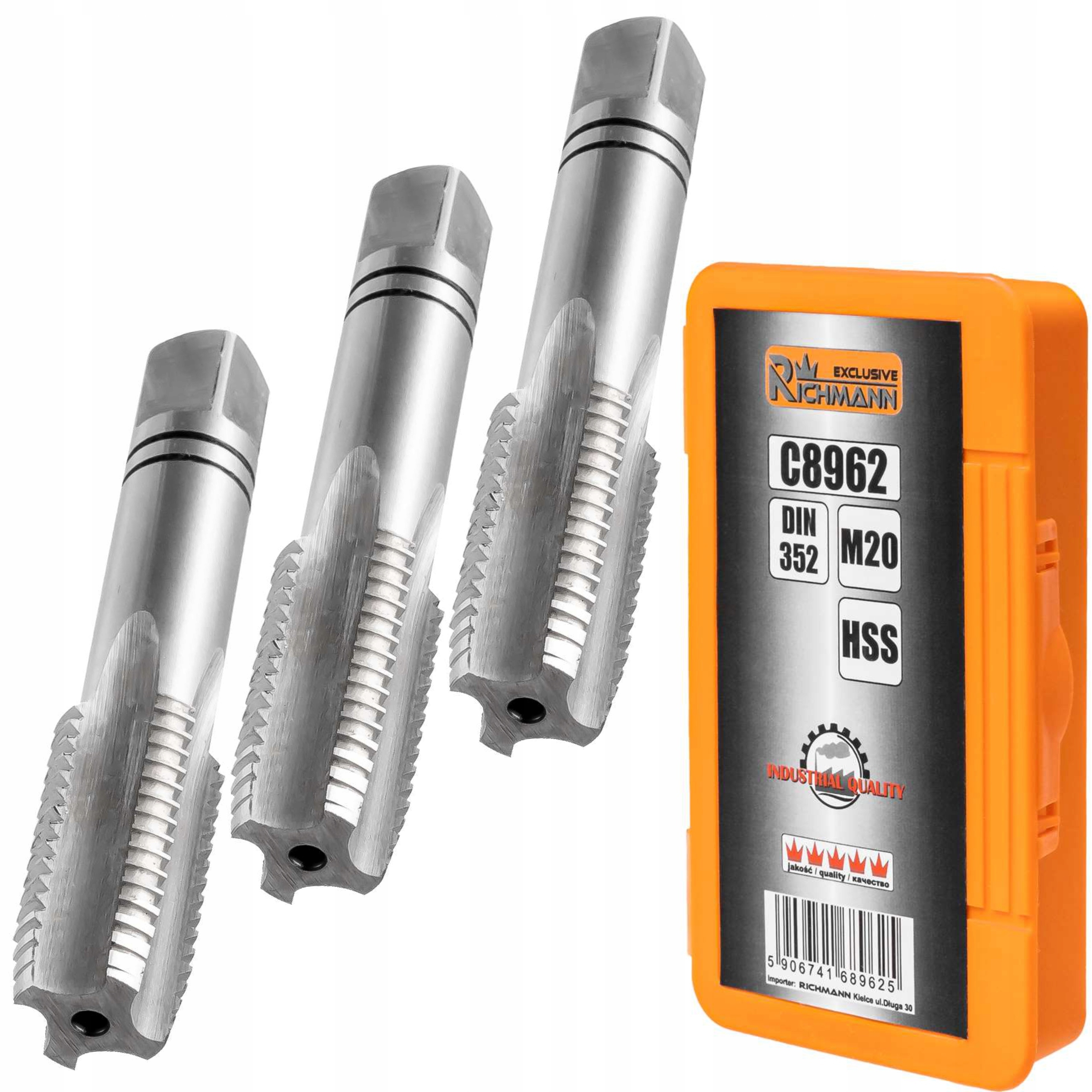 RICHMANN GWINTOWNIK HSS M20 DIN 352 WALIZKA ETUI ZESTAW 3 SZTUK C8962
