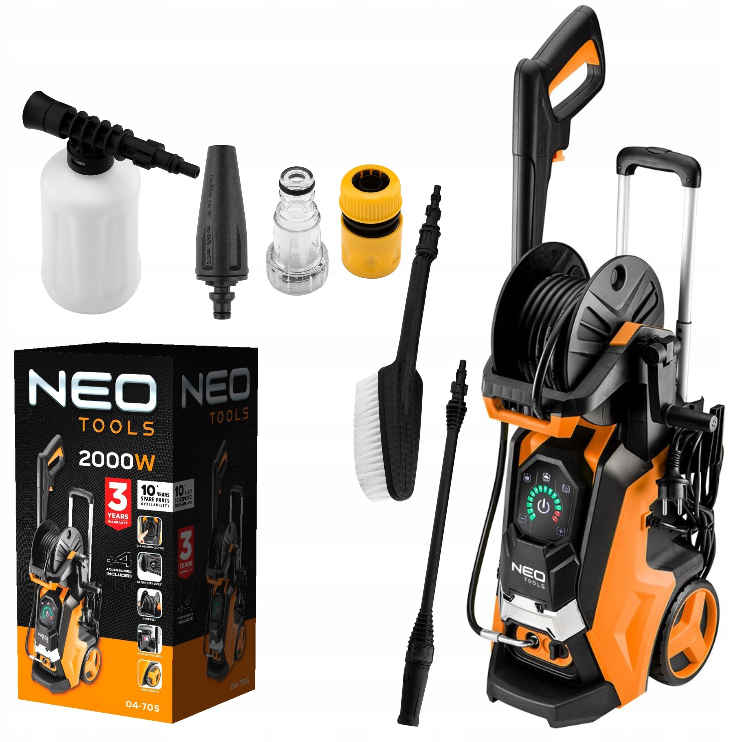 NEO MYJKA CIŚNIENIOWA 2000W CIŚNIENIE 150 BAR WĄŻ