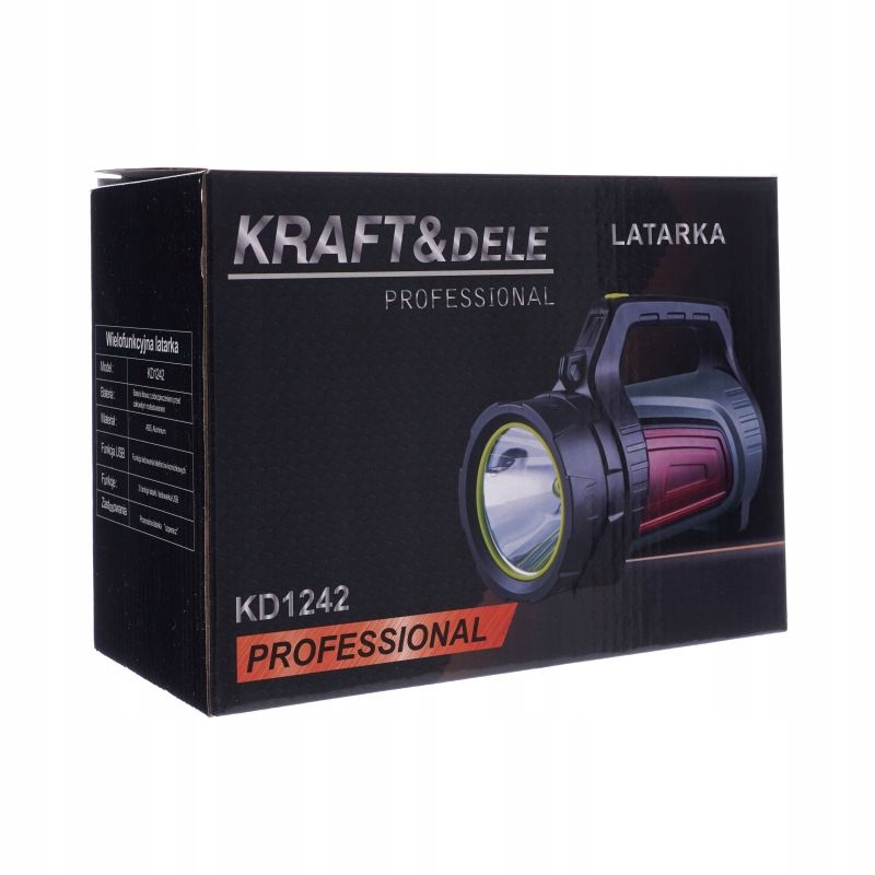 LATARKA AKUMULATOROWA SZPERACZ LED USB ŁADOWALNA POWERBANK 3.7V 8000MAH