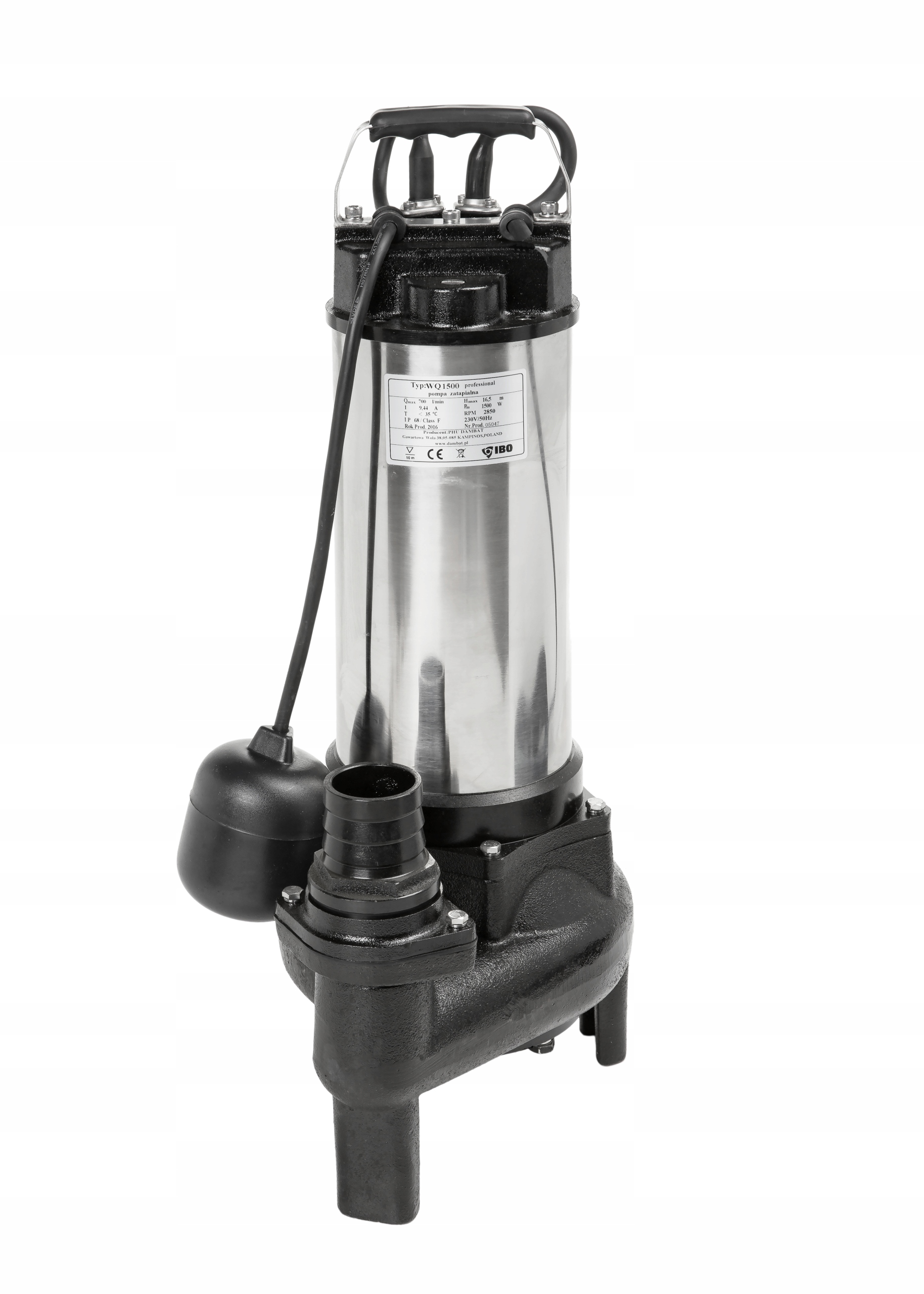 POMPA PROFESSIONAL IBO WQ 1500 DO BRUDNEJ WODY Z PŁYWAKIEM 230V
