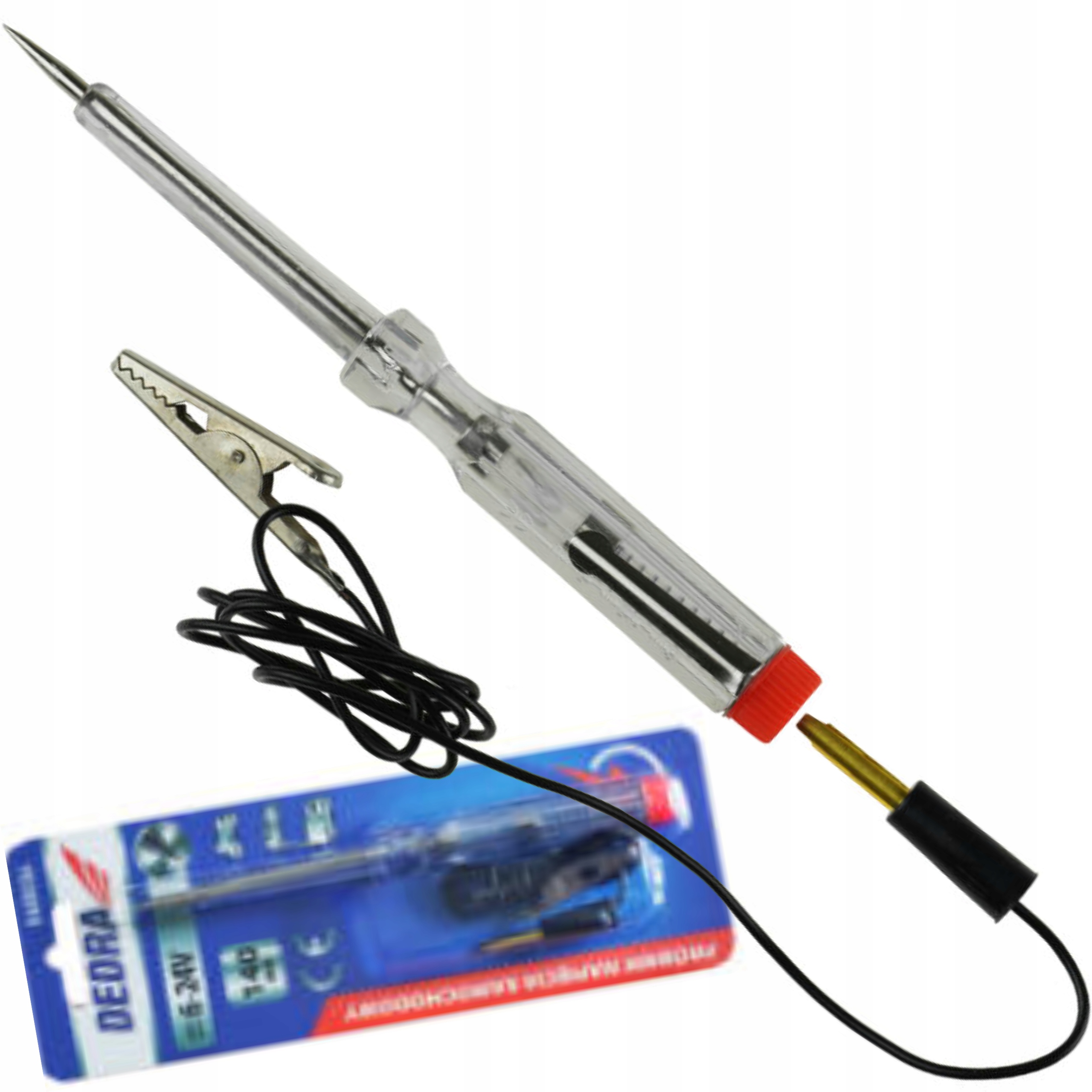 DEDRA PRÓBNIK NAPIĘCIA SAMOCHODOWY 6-24V 140MM 06B036