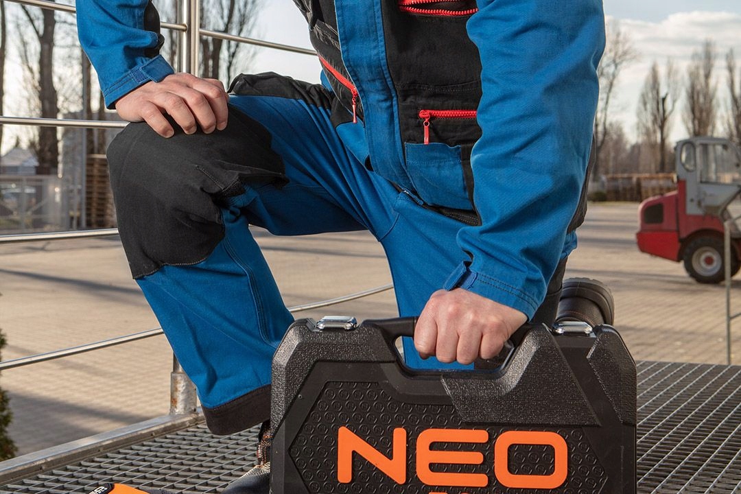 NEO SPODNIE ROBOCZE HD+ DO PASA GUMA BAWEŁNA PROFILED 81-225 XL/54