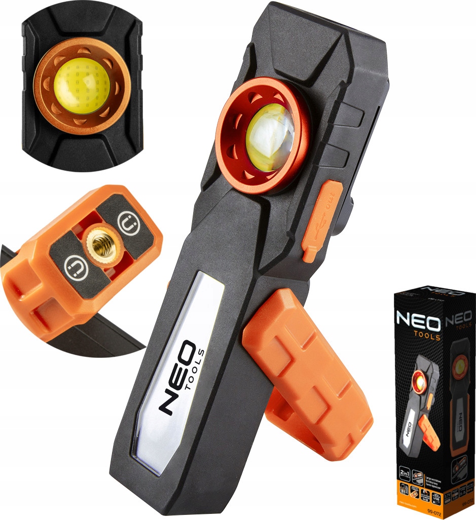 NEO LAMPA WARSZTATOWA LED COB USB 2w1 500lm 99-072