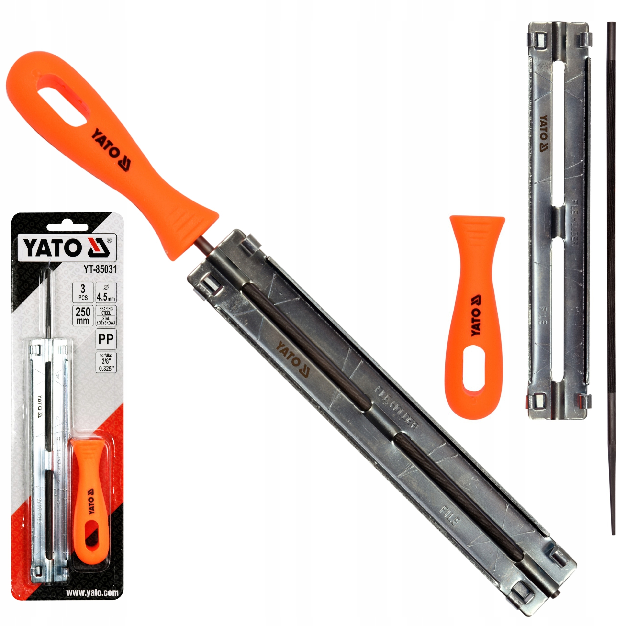 YATO PROWADNIK Z PILNIKIEM OSTRZENIA ŁAŃCUCHA ŁAŃCUCHÓW 4,5 mm YT-85031