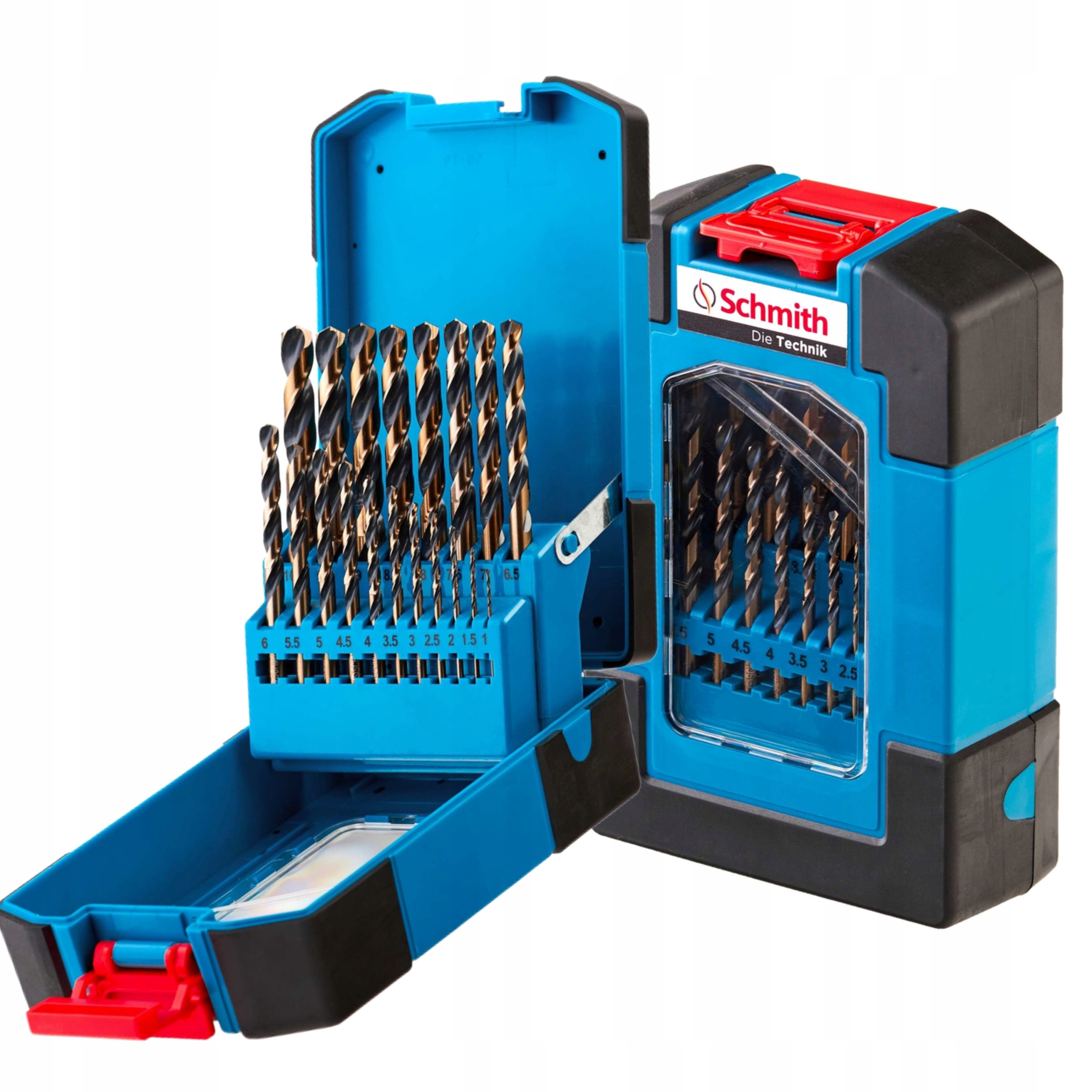 SCHMITH ZESTAW WIERTEŁ DO METALU HSS PRO 1-10mm 19 SZT. WALIZKA SQWMP-01