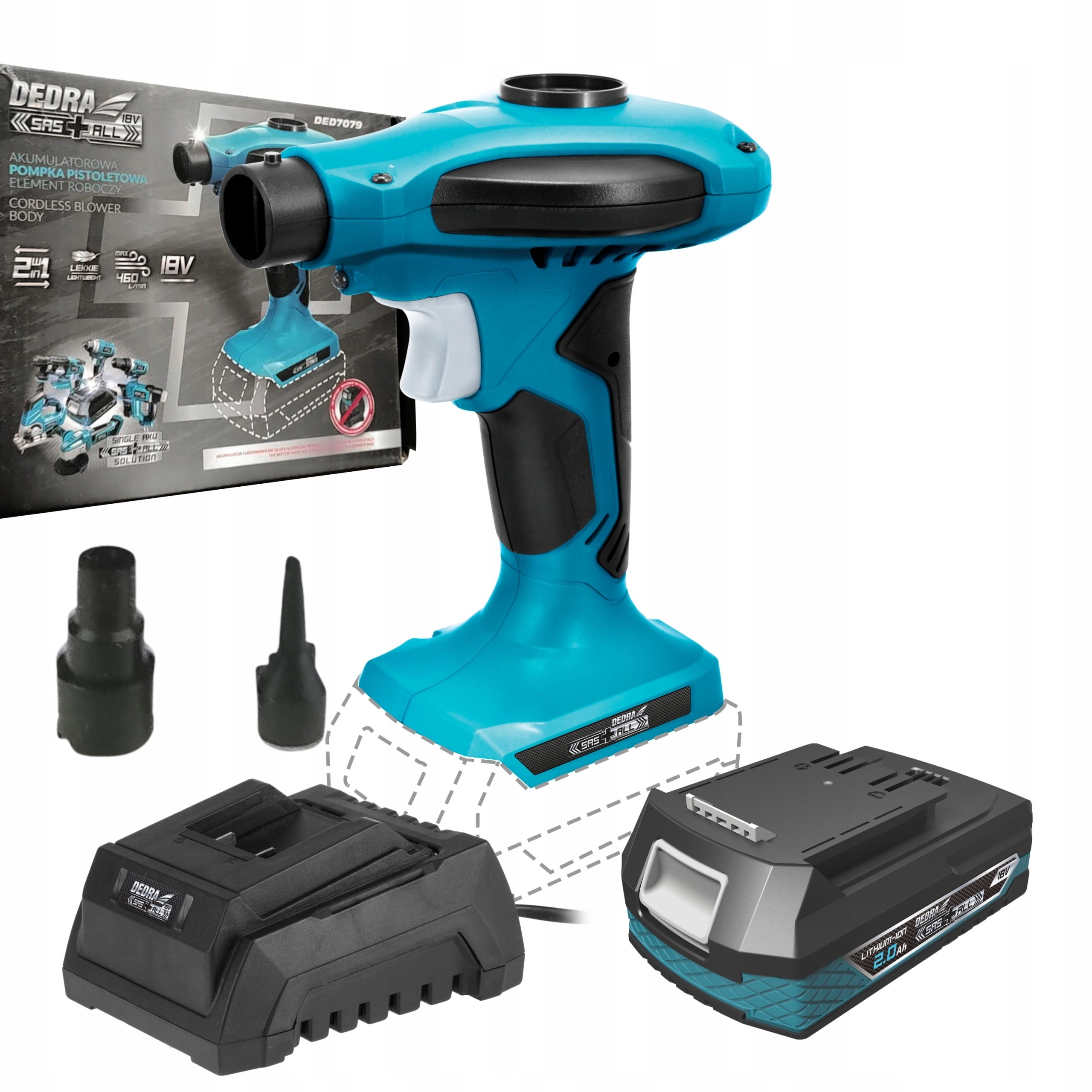 DEDRA POMPKA pistoletowa AKUMULATOROWA 18V SAS 2Ah