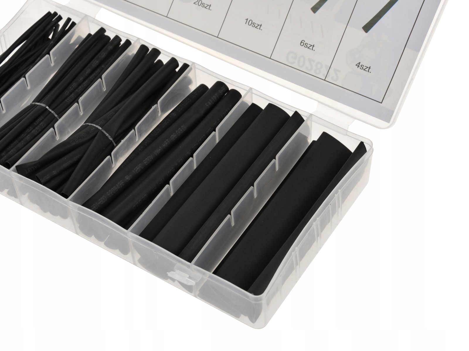 ZESTAW RUREK KOSZULKI TERMOKURCZLIWE 100SZT CZARNE