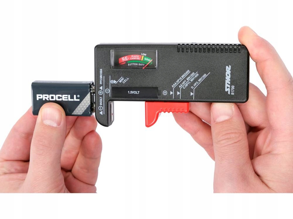 TESTER MIERNIK BATERII AKUMULATORKÓW LR14 1,5V 9V