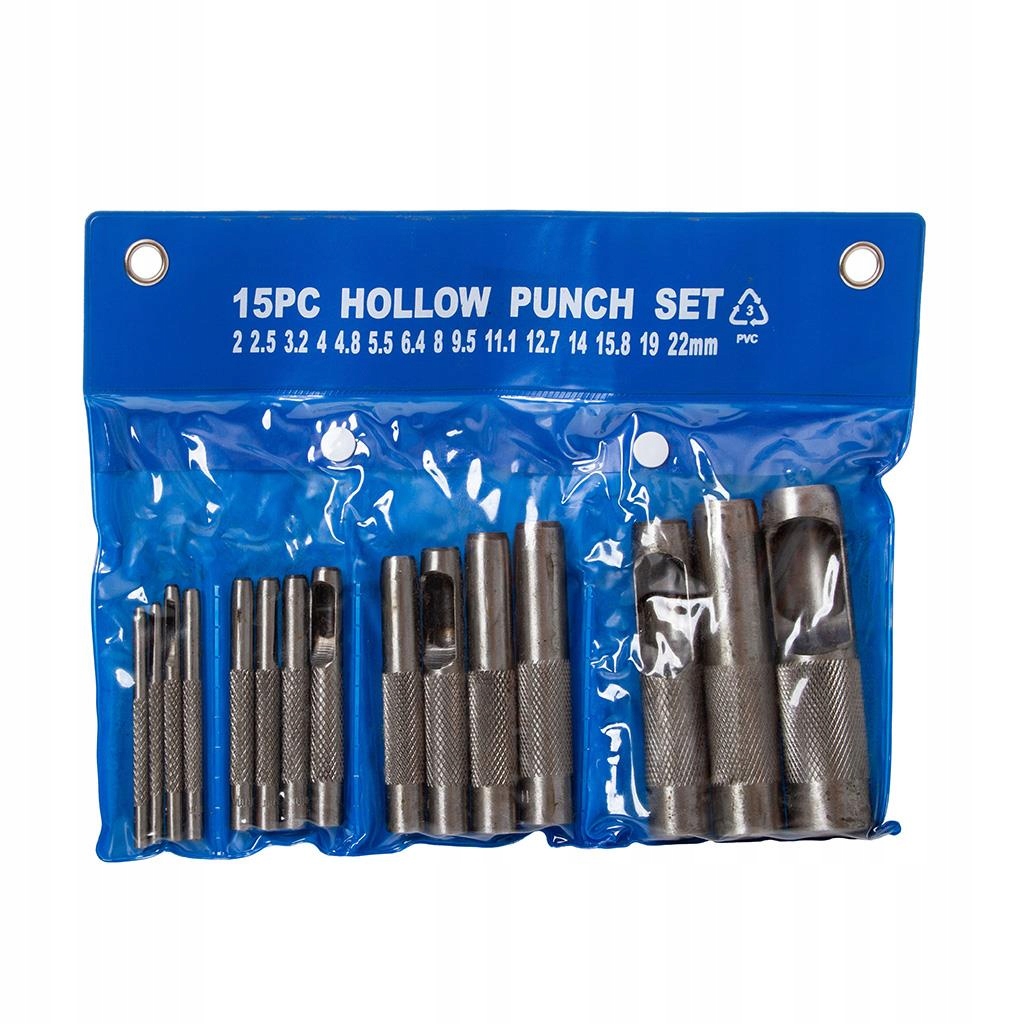 ZESTAW KOMPLET PRZEBIJAKÓW M51095 2-22 MM 12SZTUK DZIURKACZE DO SKÓRY PASÓW