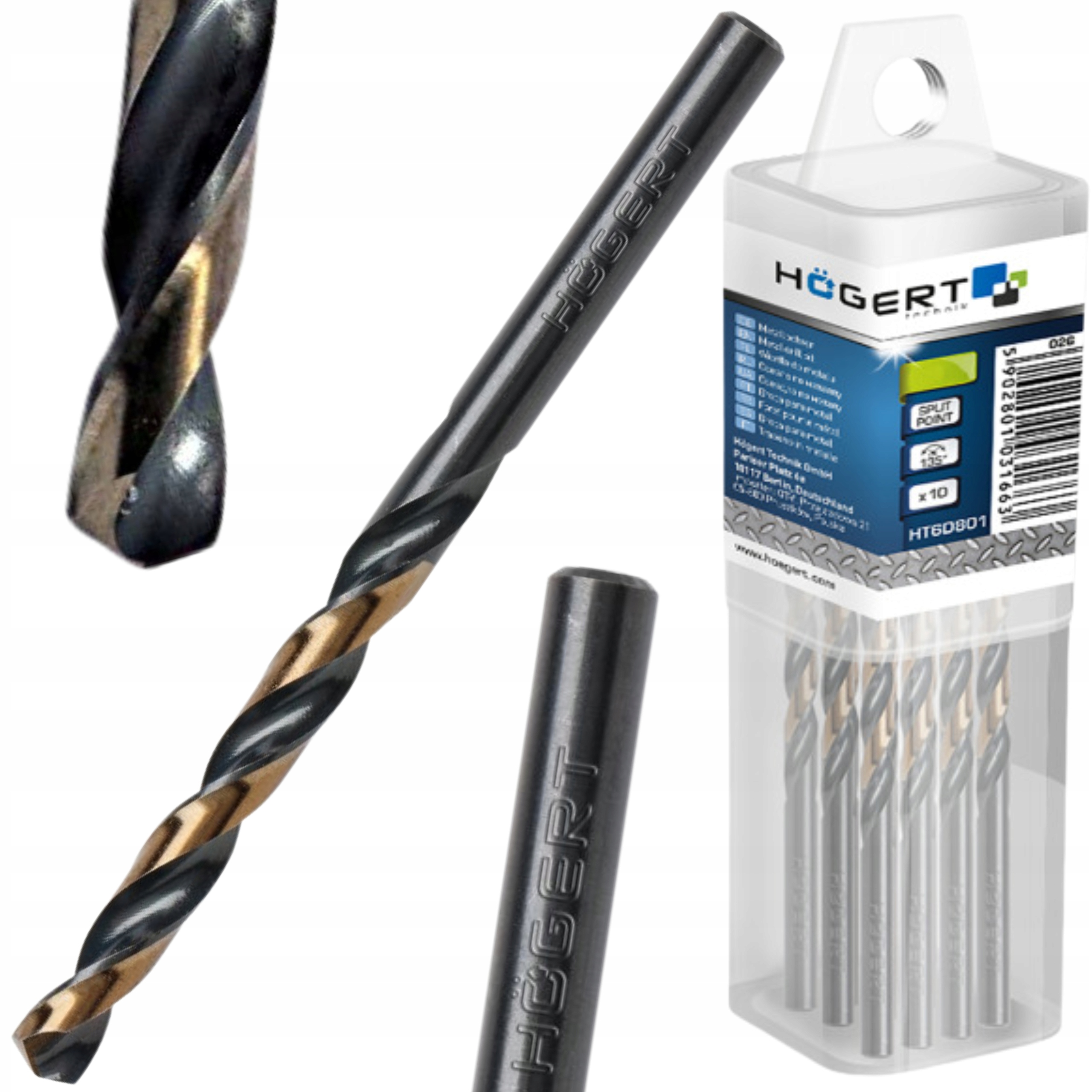 HOGERT WIERTŁO DO METALU 3.1MM, SPLIT POINT, 10SZT. 135 STOPNI HT6D823