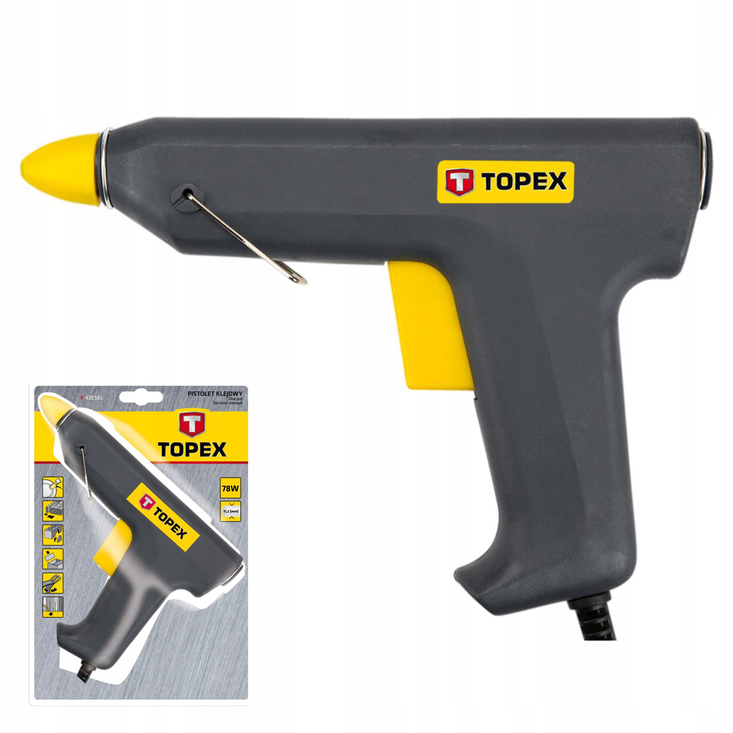 PISTOLET KLEJOWY 11 MM, 78W TOPEX 42E501