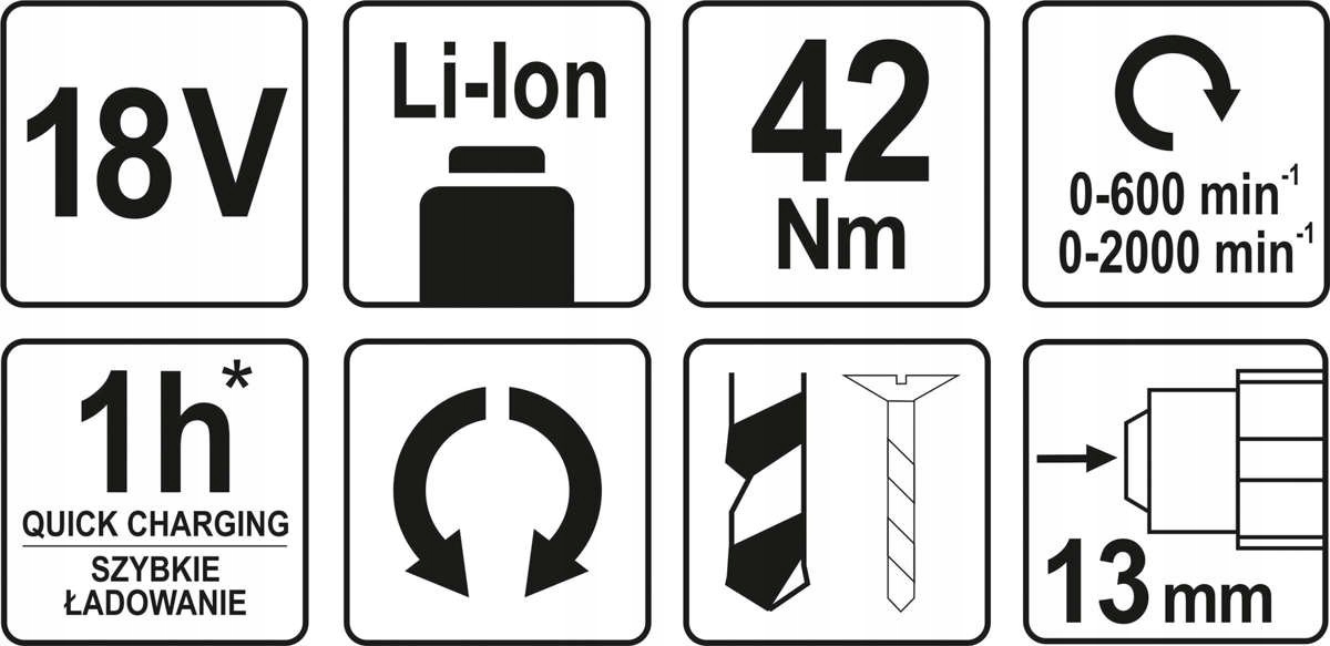 YATO WKRĘTARKA BEZSZCZOTKOWA 18V AKU YT-82795 +4Ah