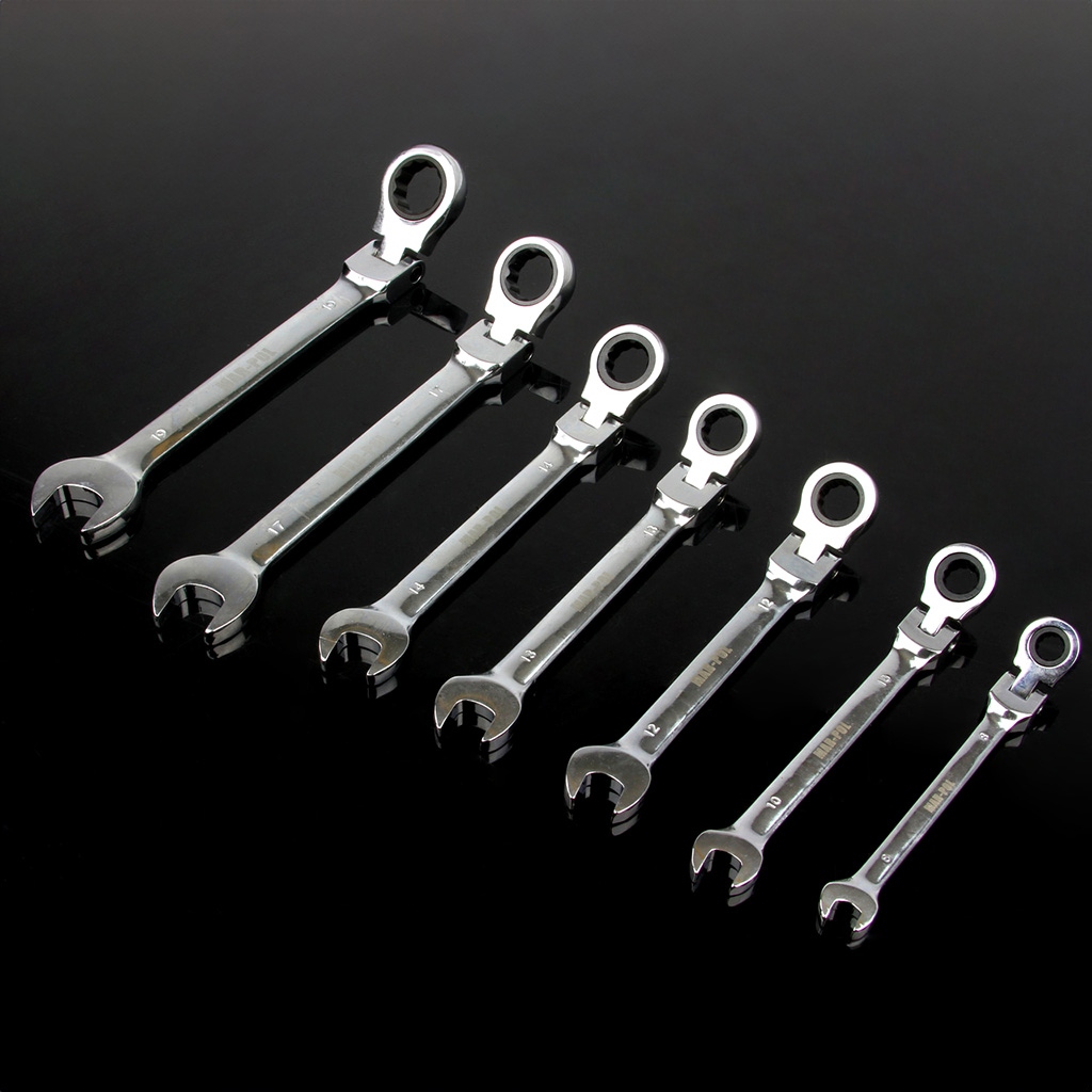 ZESTAW KOMPLET KLUCZE PŁASKO-OCZKOWE Z GRZECHOTKĄ ŁAMANE 8-19mm CLIP M58607