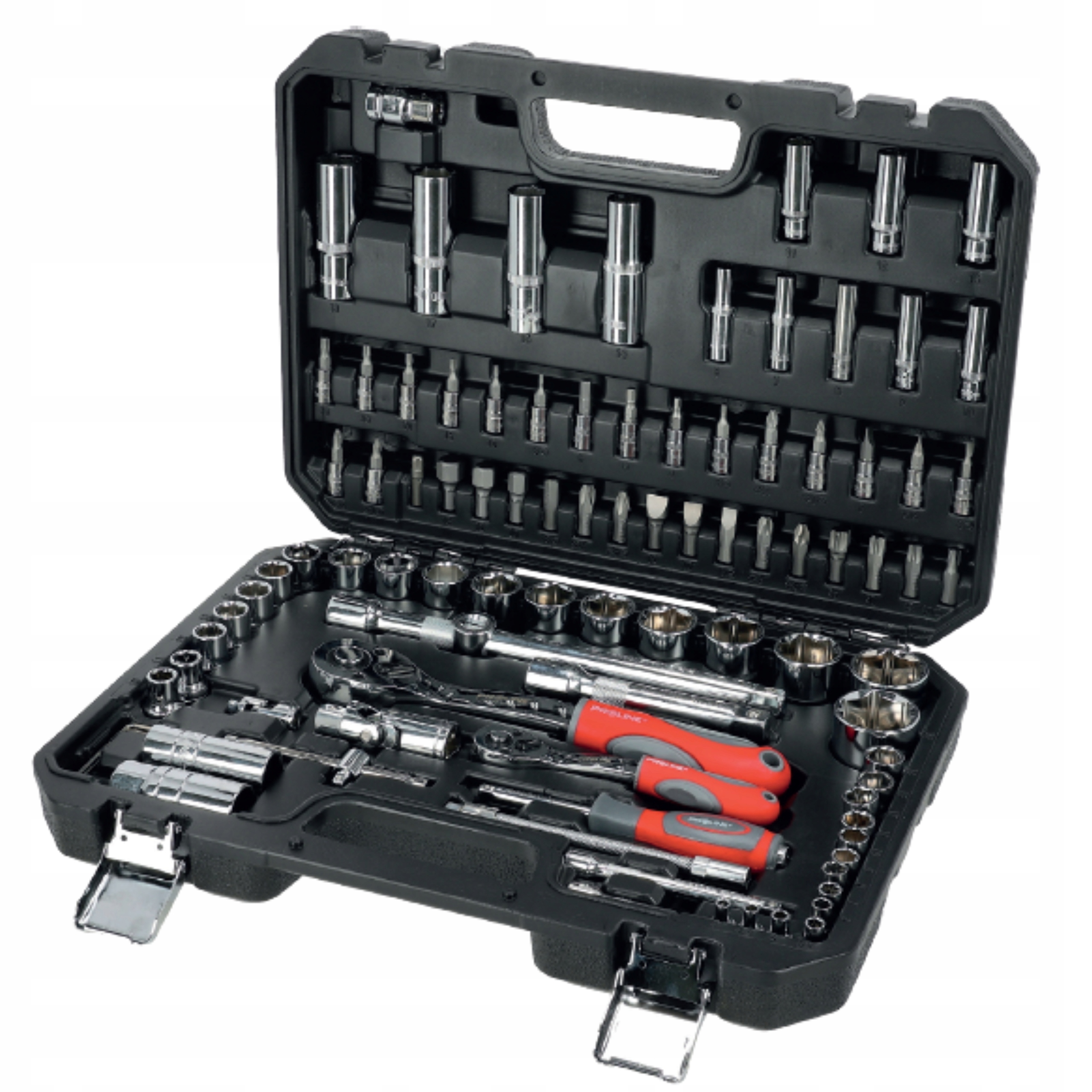 PROLINE ZESTAW KLUCZE NASADOWE 1/2" 1/4" TORX BITY NASADKI CrV WALIZKA 94el