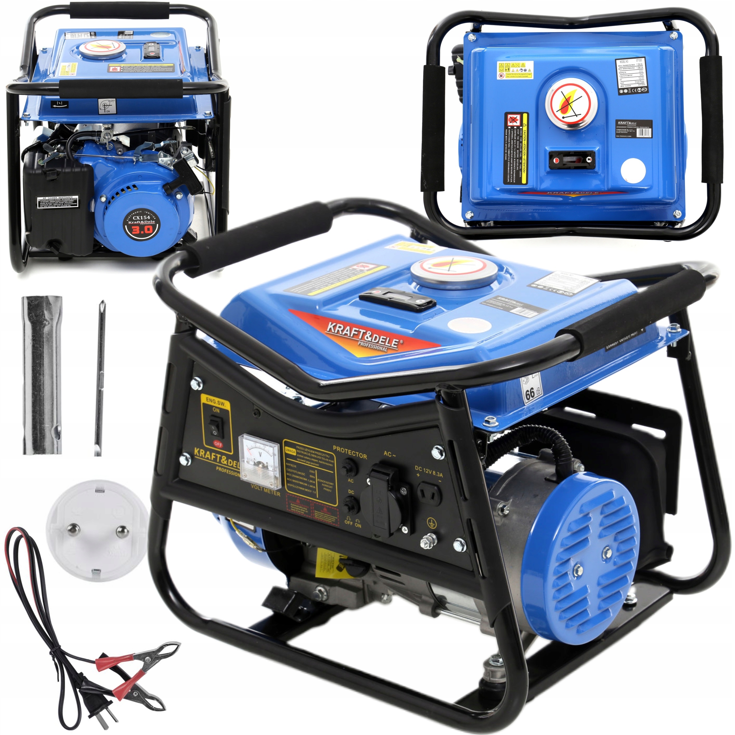 AGREGAT PRĄDOTWÓRCZY GENERATOR PRĄDU PRZENOŚNY JEDNOFAZOWY 1500W 230V KD140