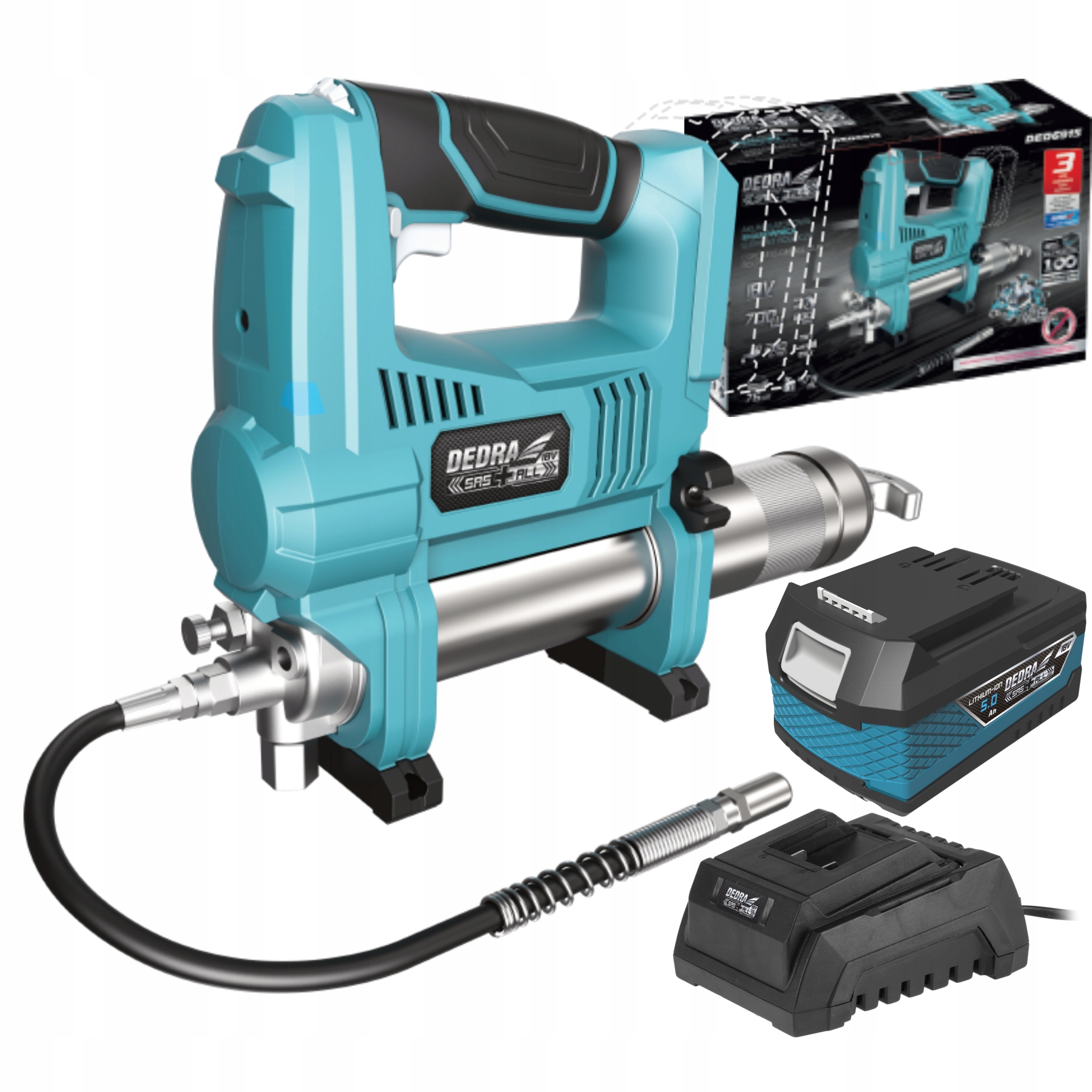 DEDRA DED6915 SMAROWNICA akum 690Bar 18V SAS+ 5Ah