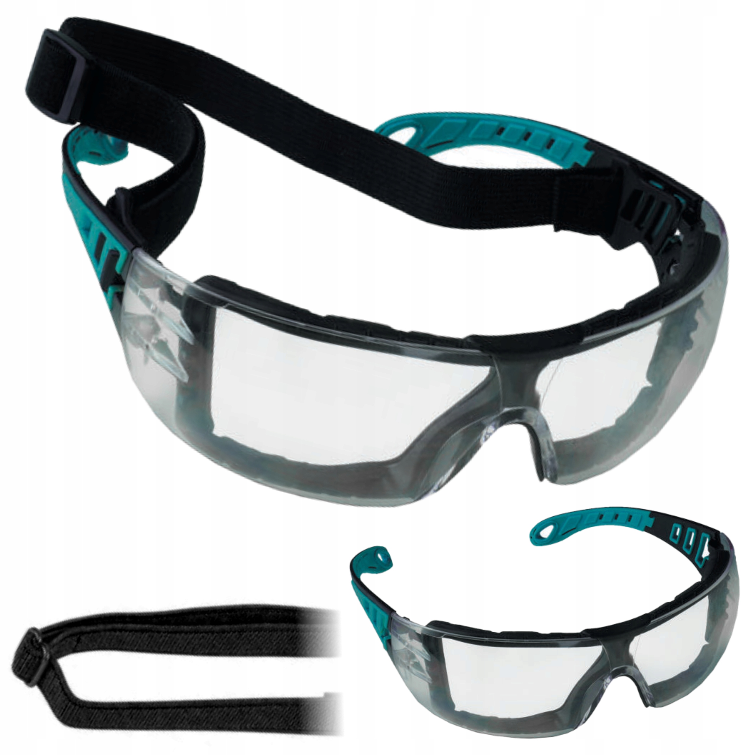 DEDRA OKULARY OCHRONNE ANTYZAMGLENIOWE ZAUSZNIKI + REGULOWANA GUMKA DED7100