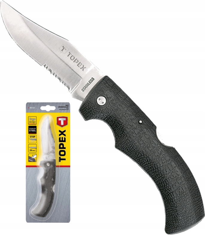 NÓŻ UNIWERSALNY 100MM SKŁADANY TOPEX 98Z101