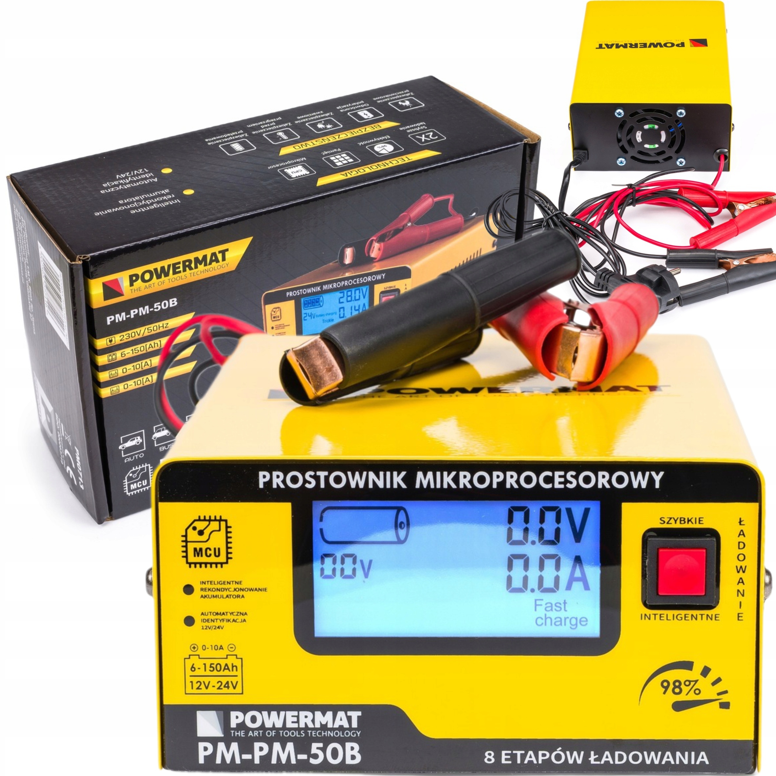 PROSTOWNIK MIKROPROCESOROWY AKUMULATOROWY 12V 24V CZYTELNY WYŚWIETLACZ LCD