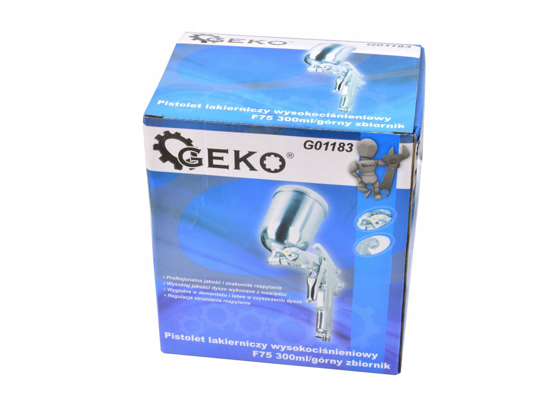 GEKO PISTOLET LAKIERNICZY HP wysokociśnieniowy F-75G 300ml