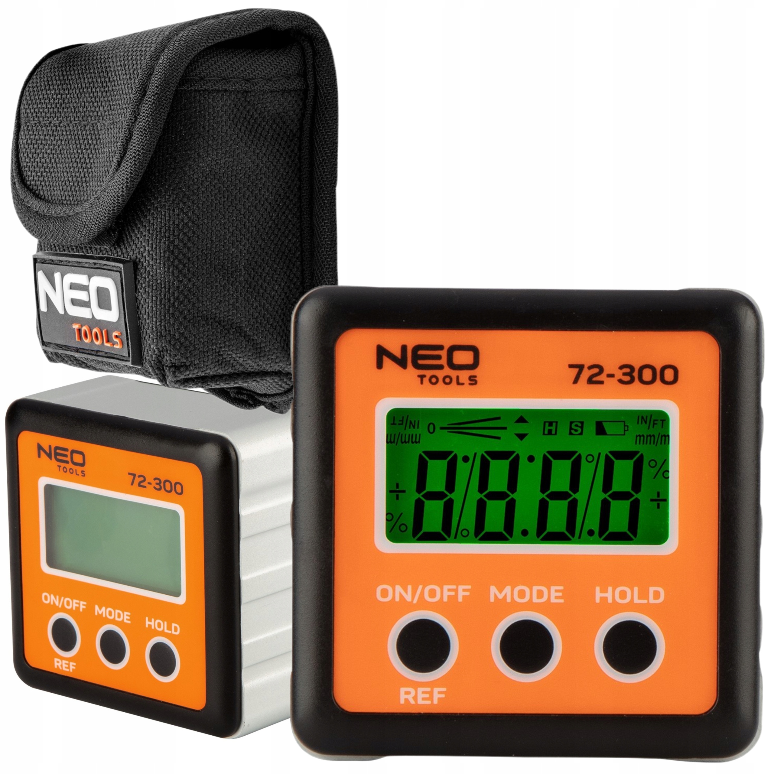 NEO TOOLS CYFROWY MIERNIK KĄTA KĄTOMIERZ LCD POZIOMICA Z MAGNESEM 72-300