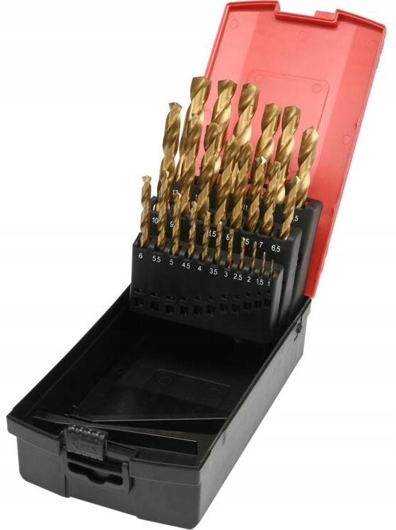 YATO ZESTAW ODPORNYCH WIERTEŁ DO METALU HSS-TIN TYTAN 25SZT 1-13MM YT44676
