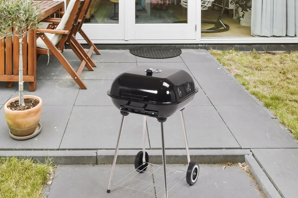 LUND GRILL OGRODOWY Z POKRYWĄ KOŁAMI BBQ 40X45CM NA OGRÓD WĘGLOWY 99904