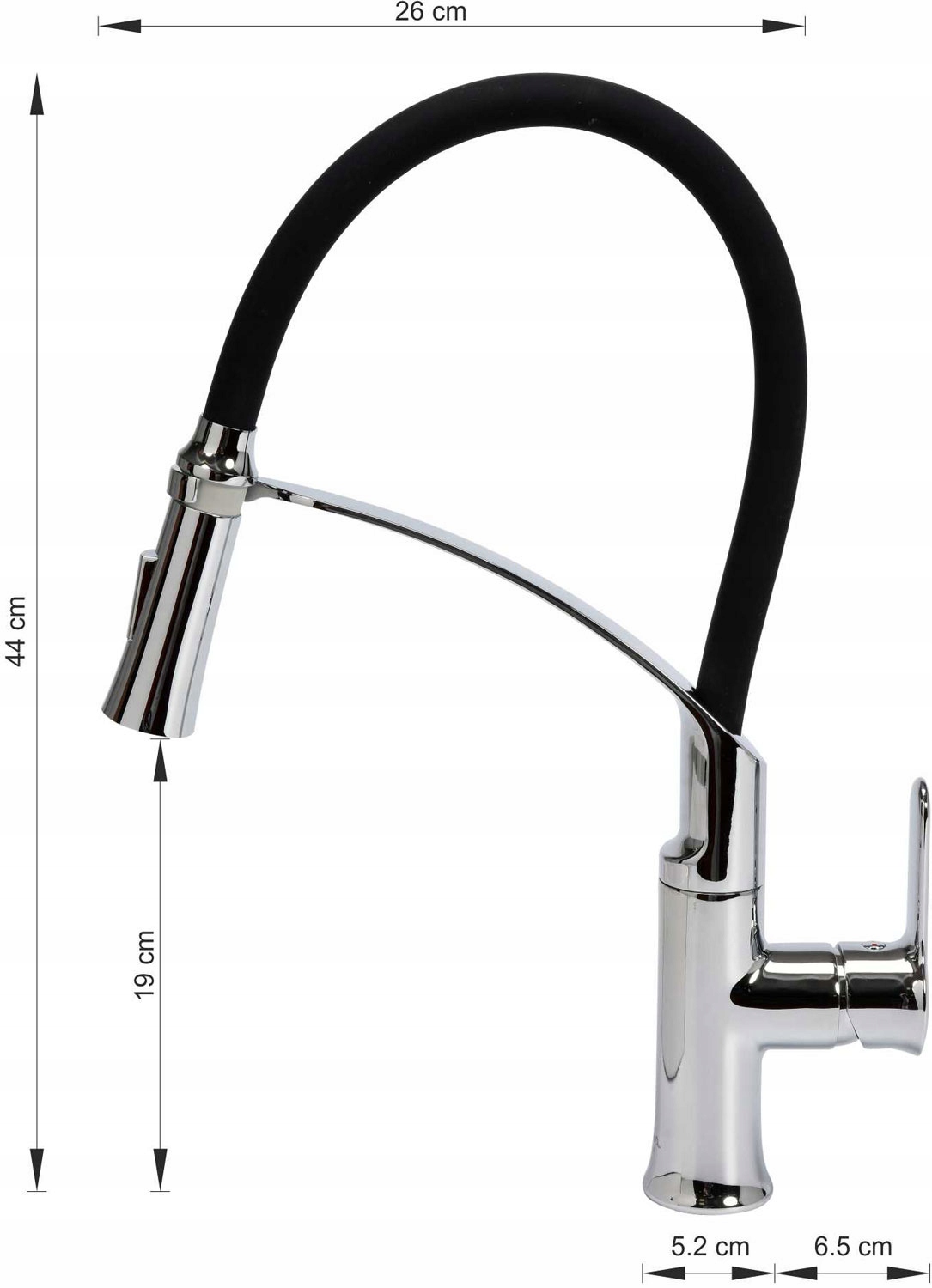FALA BATERIA ZLEWOZMYWAKOWA Z ELASTYCZNĄ WYLEWKĄ FLEXIBLE 2-BLACK 75675
