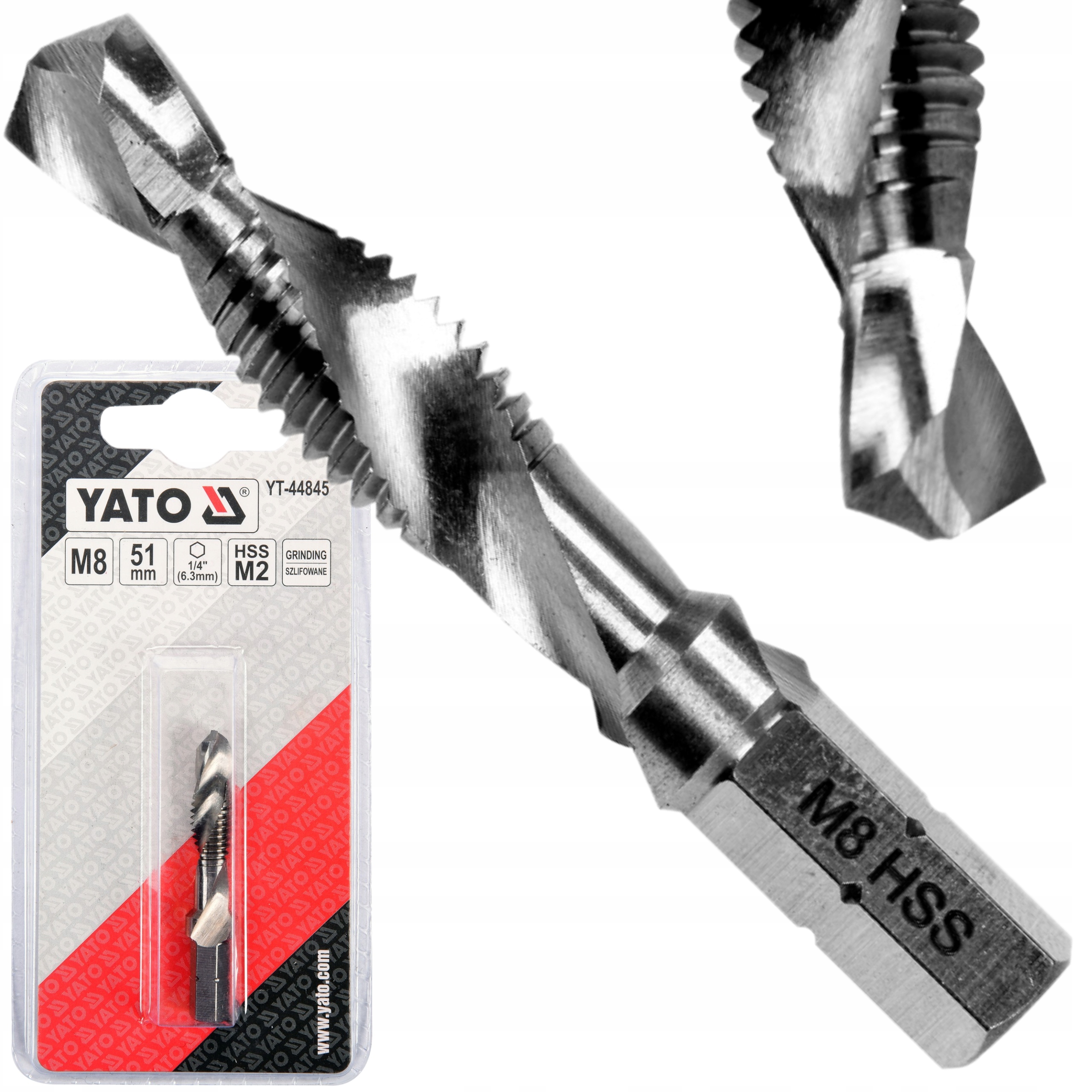 YATO WIERTŁO-GWINTOWNIK M8 HEX SZEŚCIOKĄTNY STAL HSS M2 YT-44845